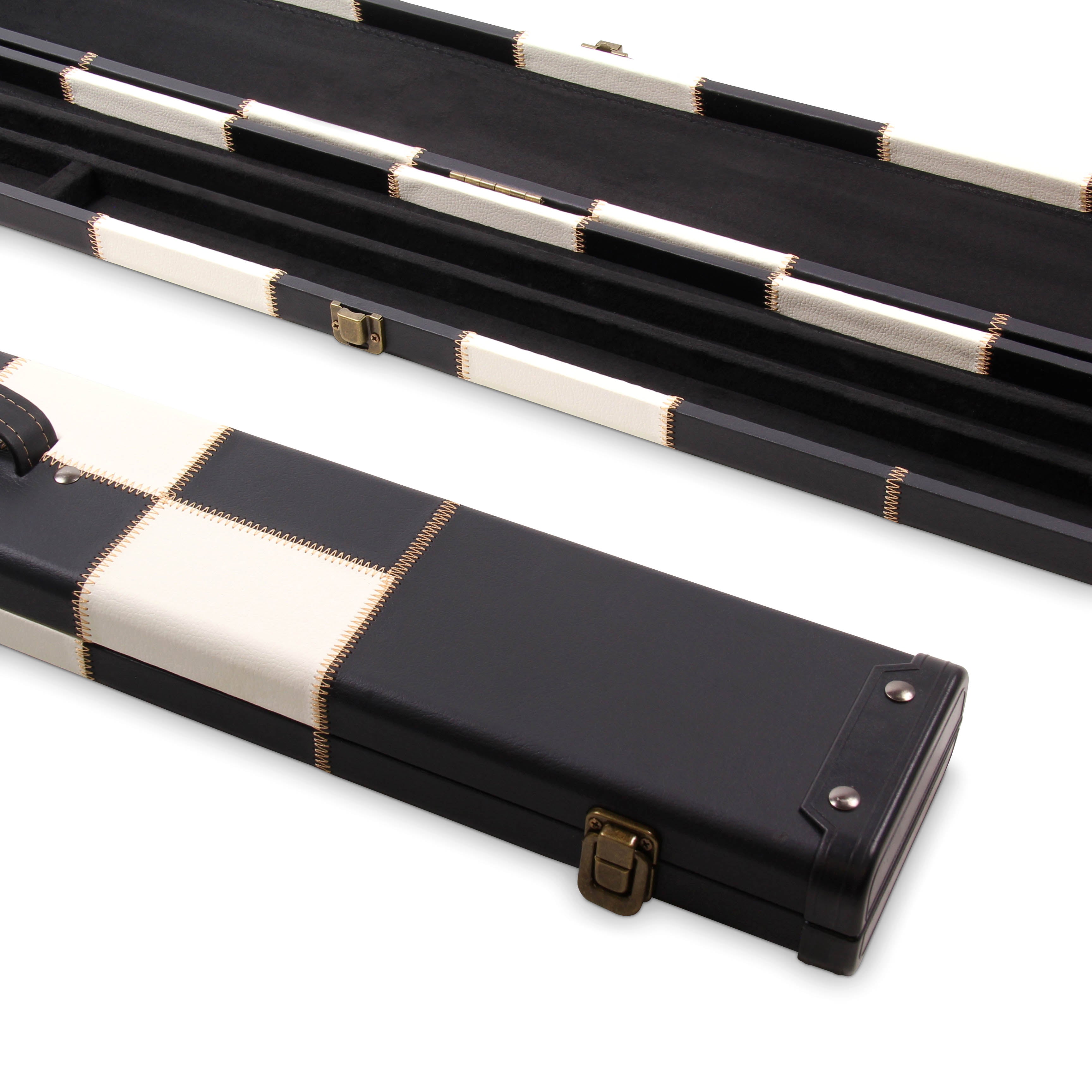 Deluxe chequered 2-piece cue case - 3 slot Cue + Case
