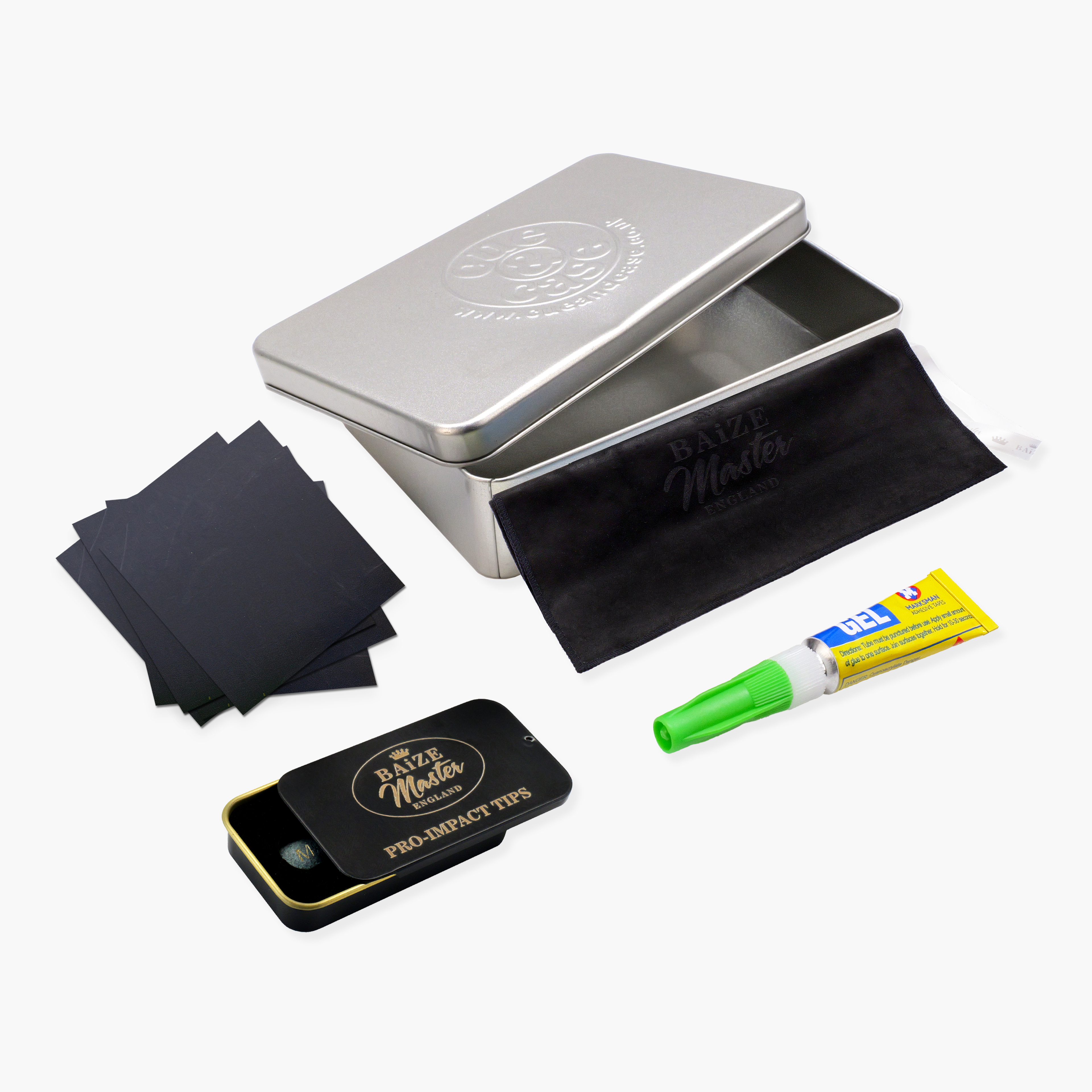 Baize Master Pro Impact cue tip retipping gift set