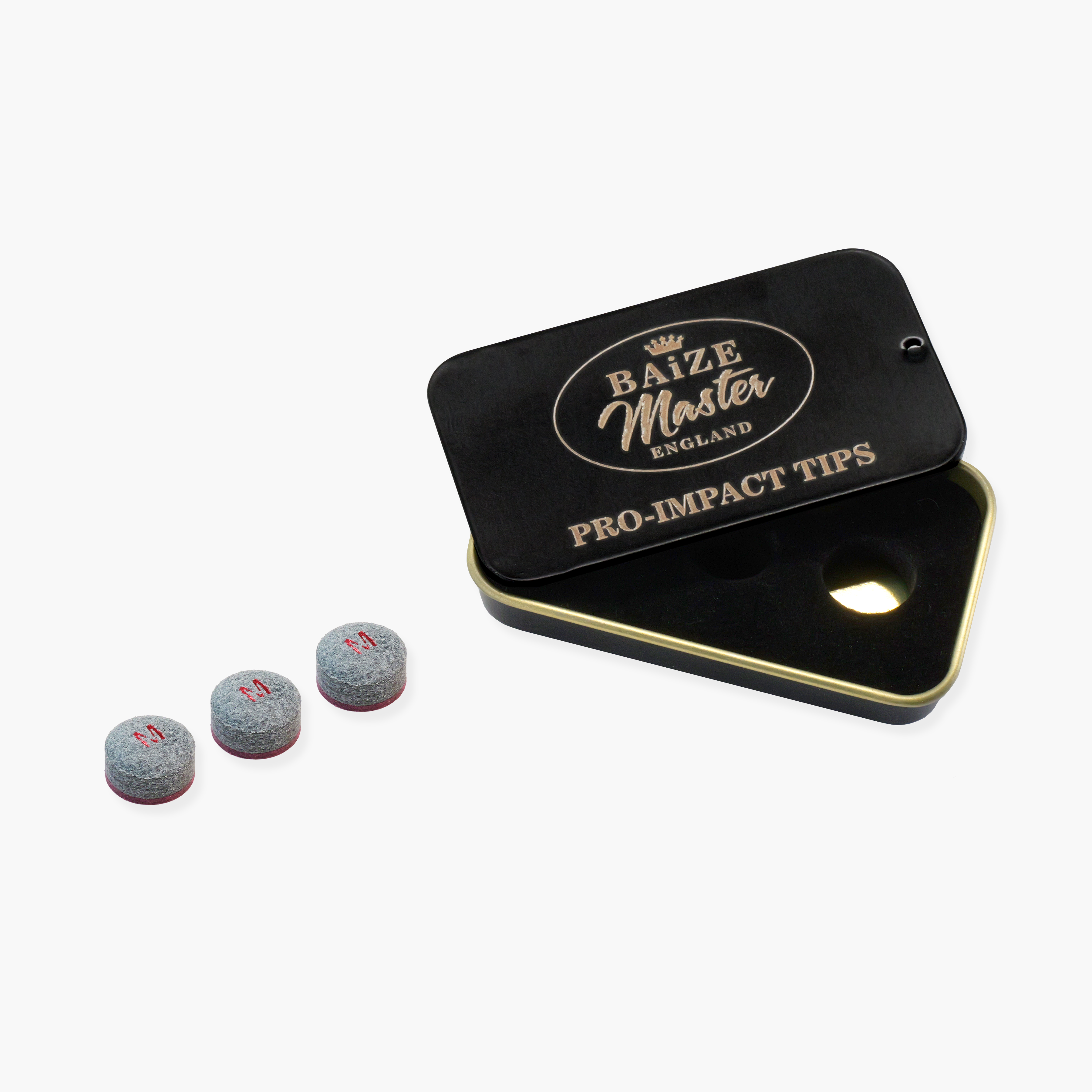 Baize Master PRO-IMPACT Hybrid Snooker and Pool Cue Tips 10mm - Box of 3 Tips Cue + Case