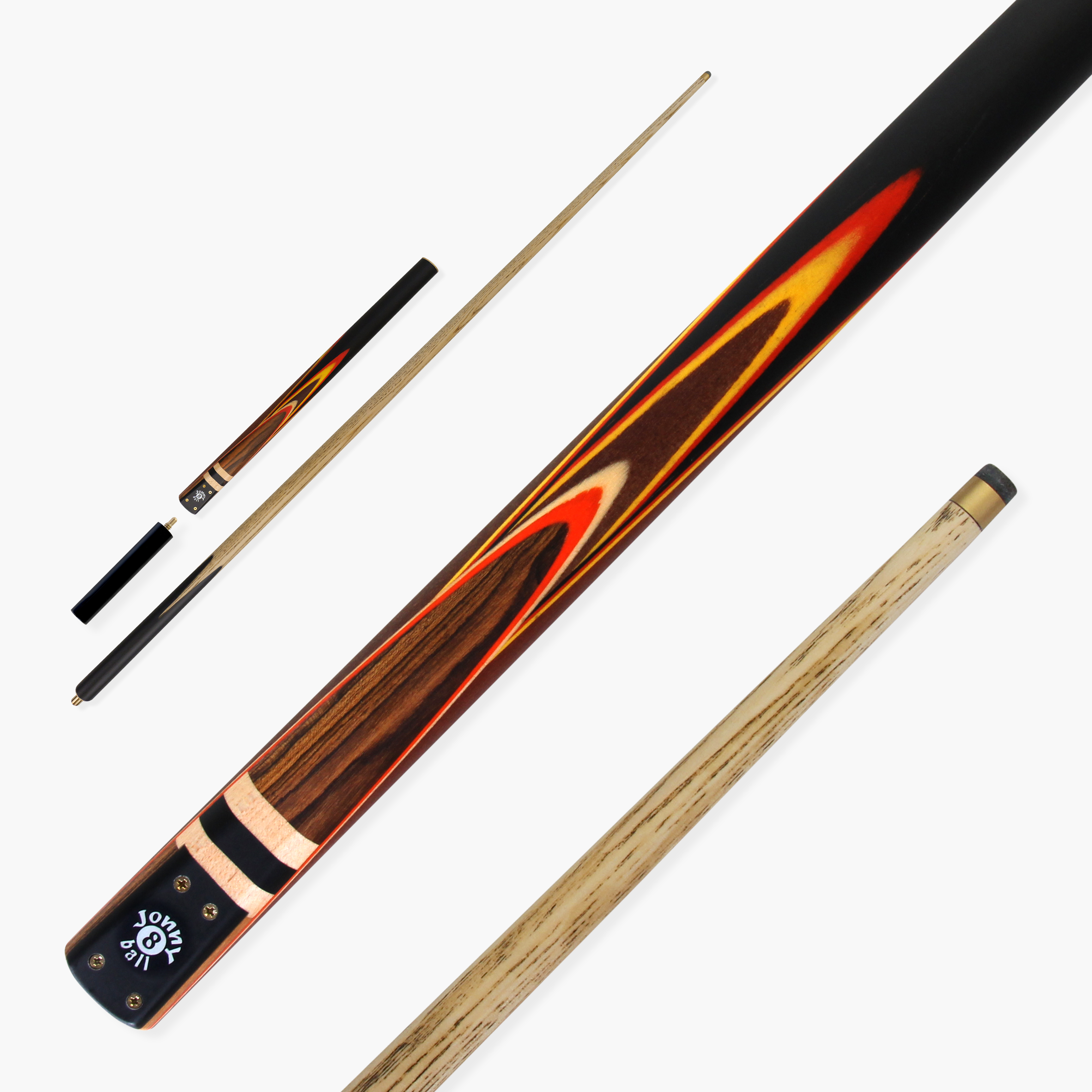 Jonny 8 Ball traditional 57-inch 3/4 cue with mini butt Cue + Case