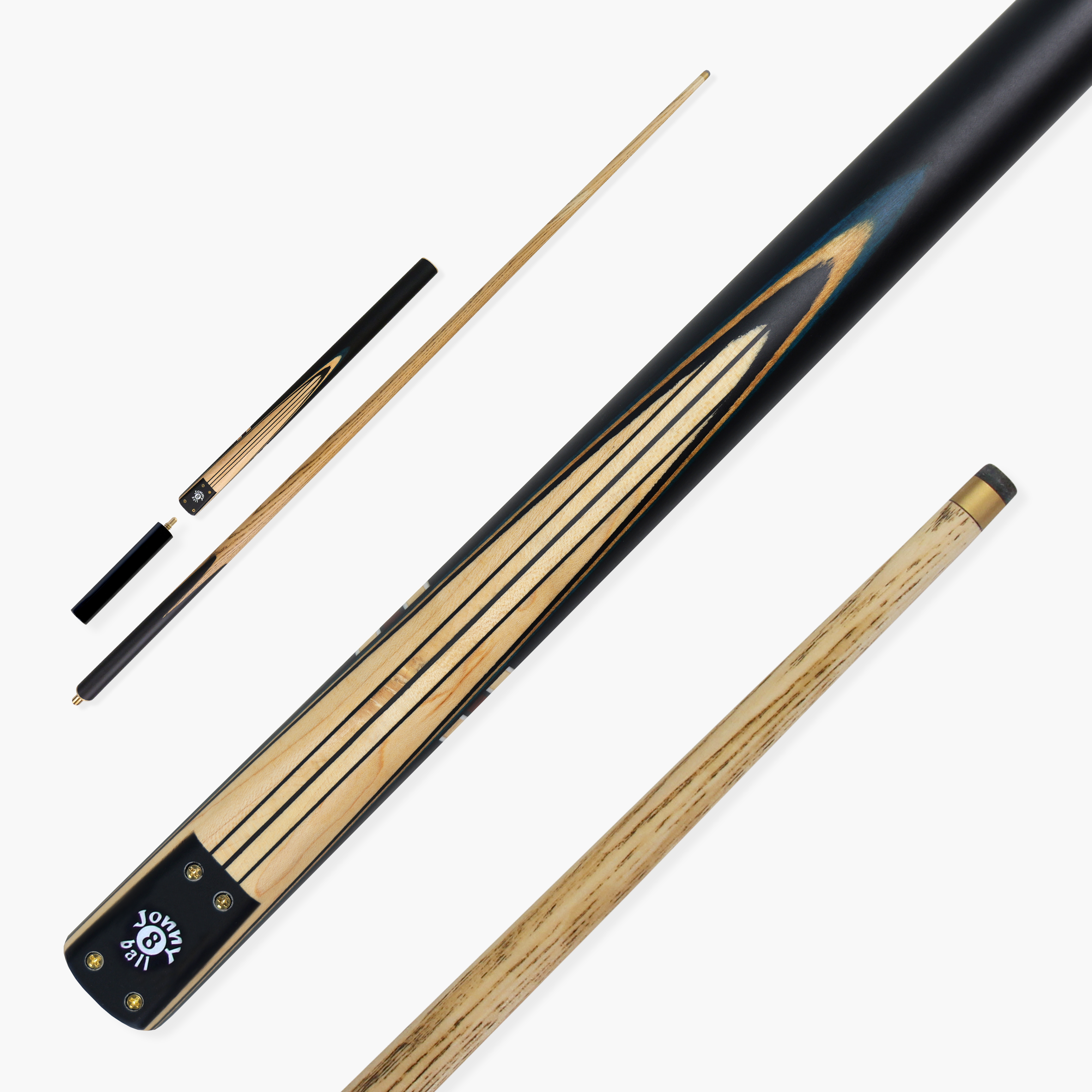 Jonny 8 Ball traditional 57-inch 3/4 cue with mini butt Cue + Case