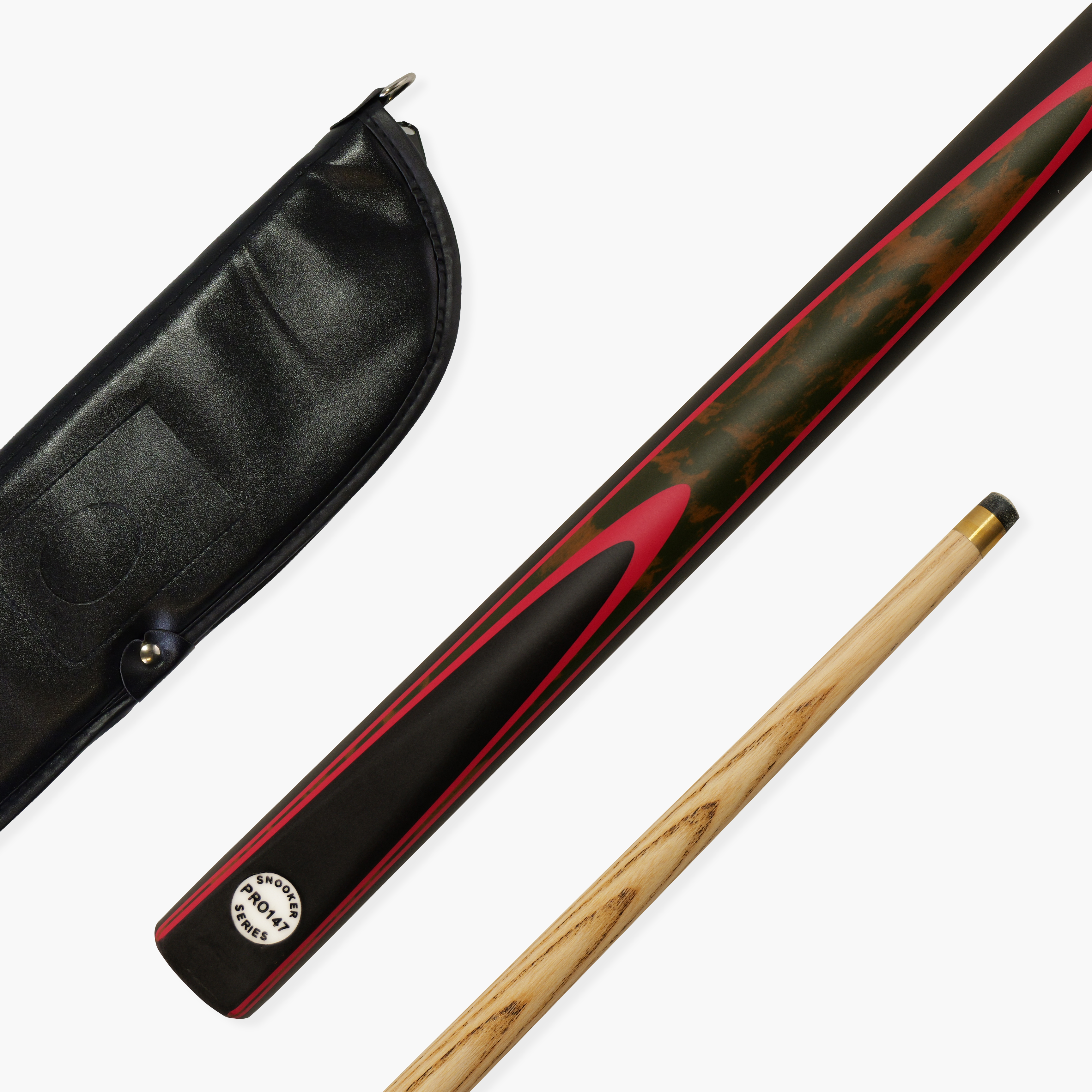 PRO147 Red Burl 57-inch cue and soft case set