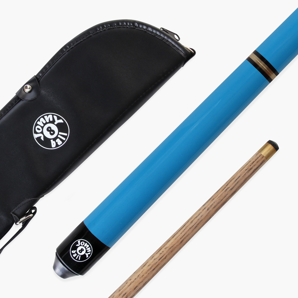 Jonny 8 Ball Neon Blue Triad 48-inch cue and soft case Cue + Case