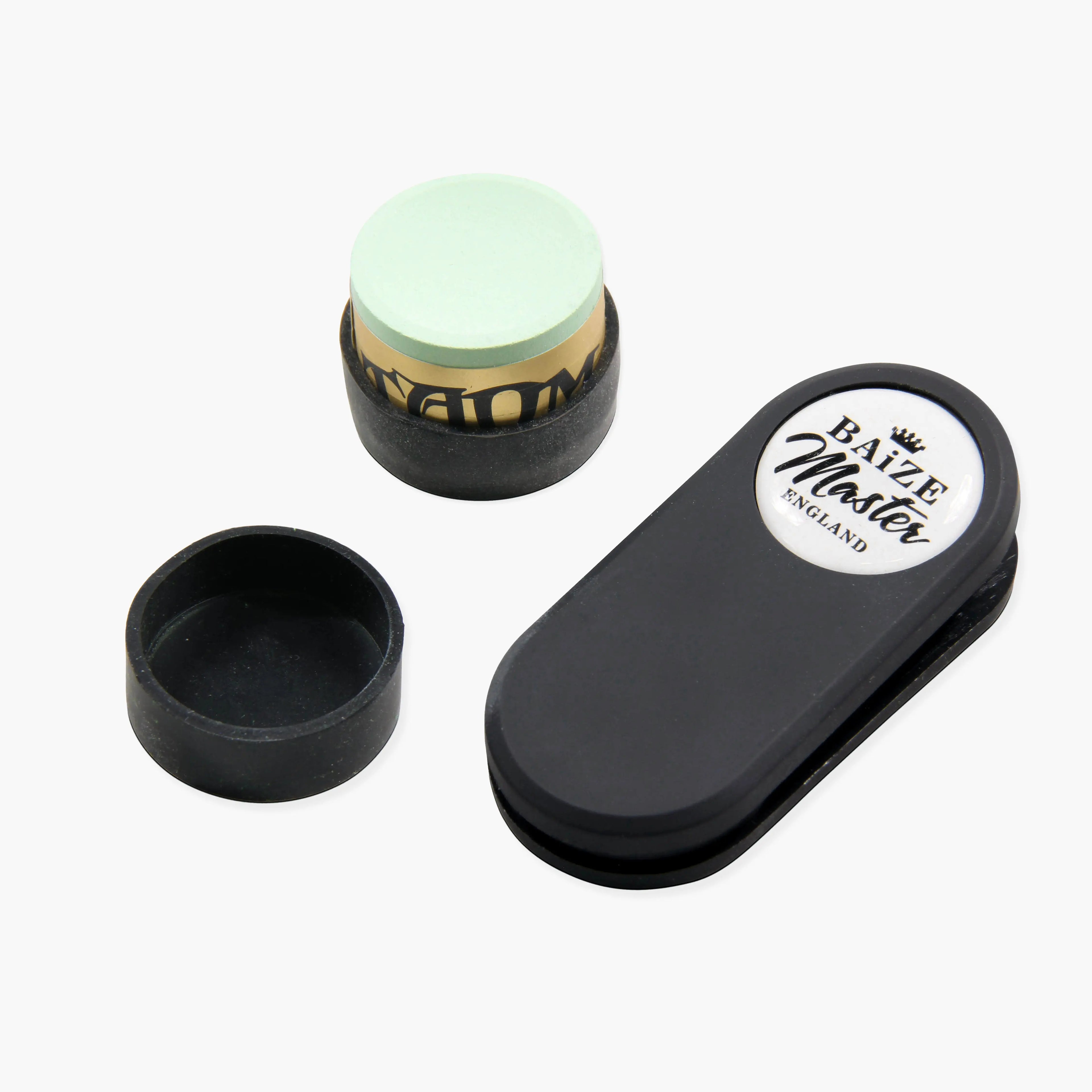 Baize Master twin chalk holder with Taom Soft Green Cue + Case