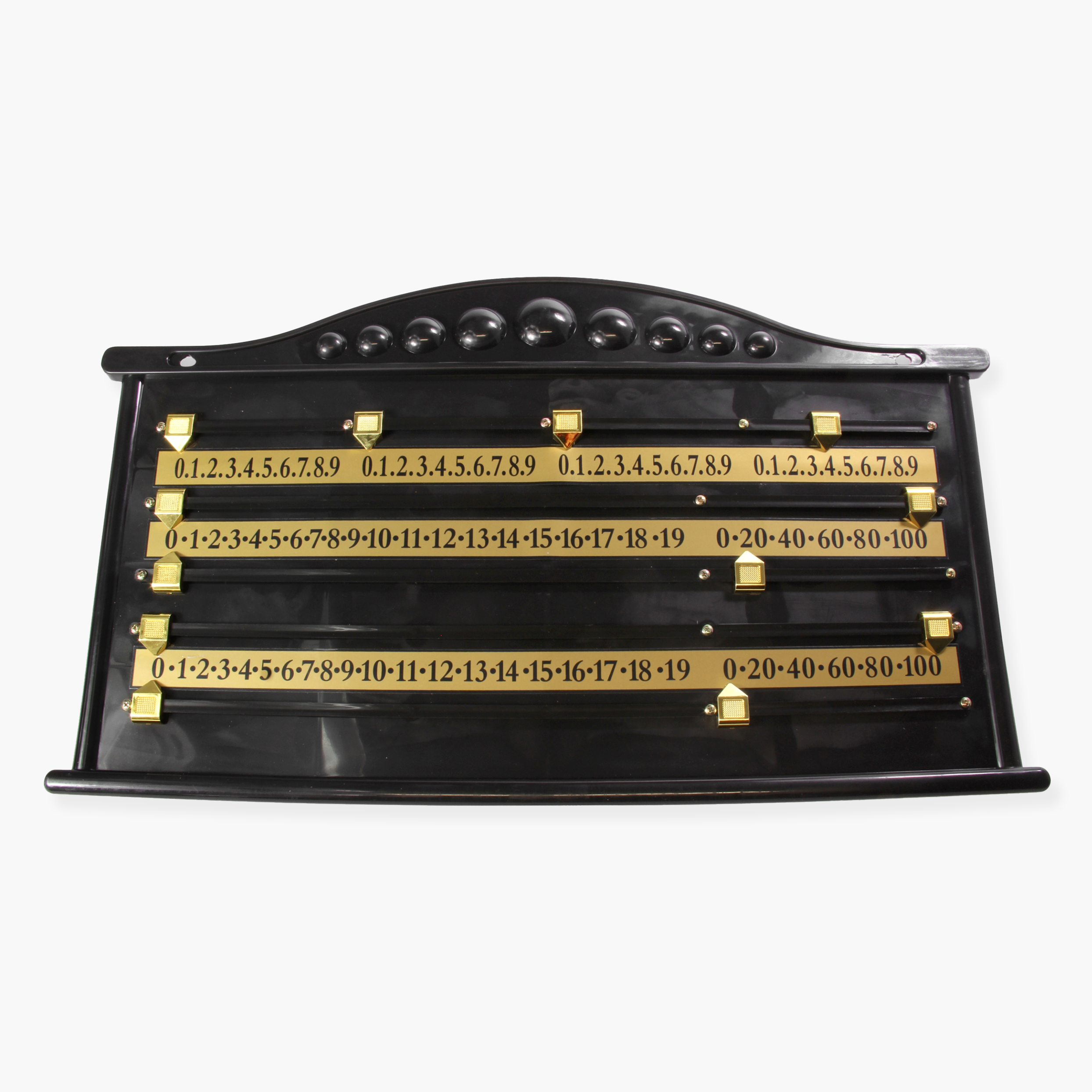 Black plastic 4-player snooker scoreboard Cue + Case