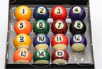 Mini magnetic spots and stripes pool balls - 15 set Cue + Case
