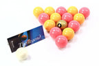 Aramith Premier Gold 8 Ball pink and yellow pool balls Cue + Case