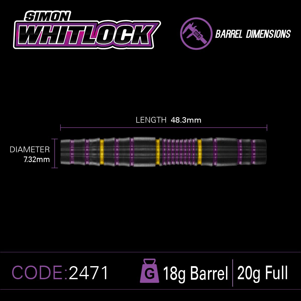 Winmau Simon Whitlock Pro Series 85% Range Softip GW Darts