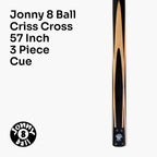 Jonny 8 Ball adjustable 57-inch 3-piece cue and hard case Cue + Case