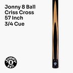 Jonny 8 Ball traditional 57-inch 3/4 cue with mini butt Cue + Case