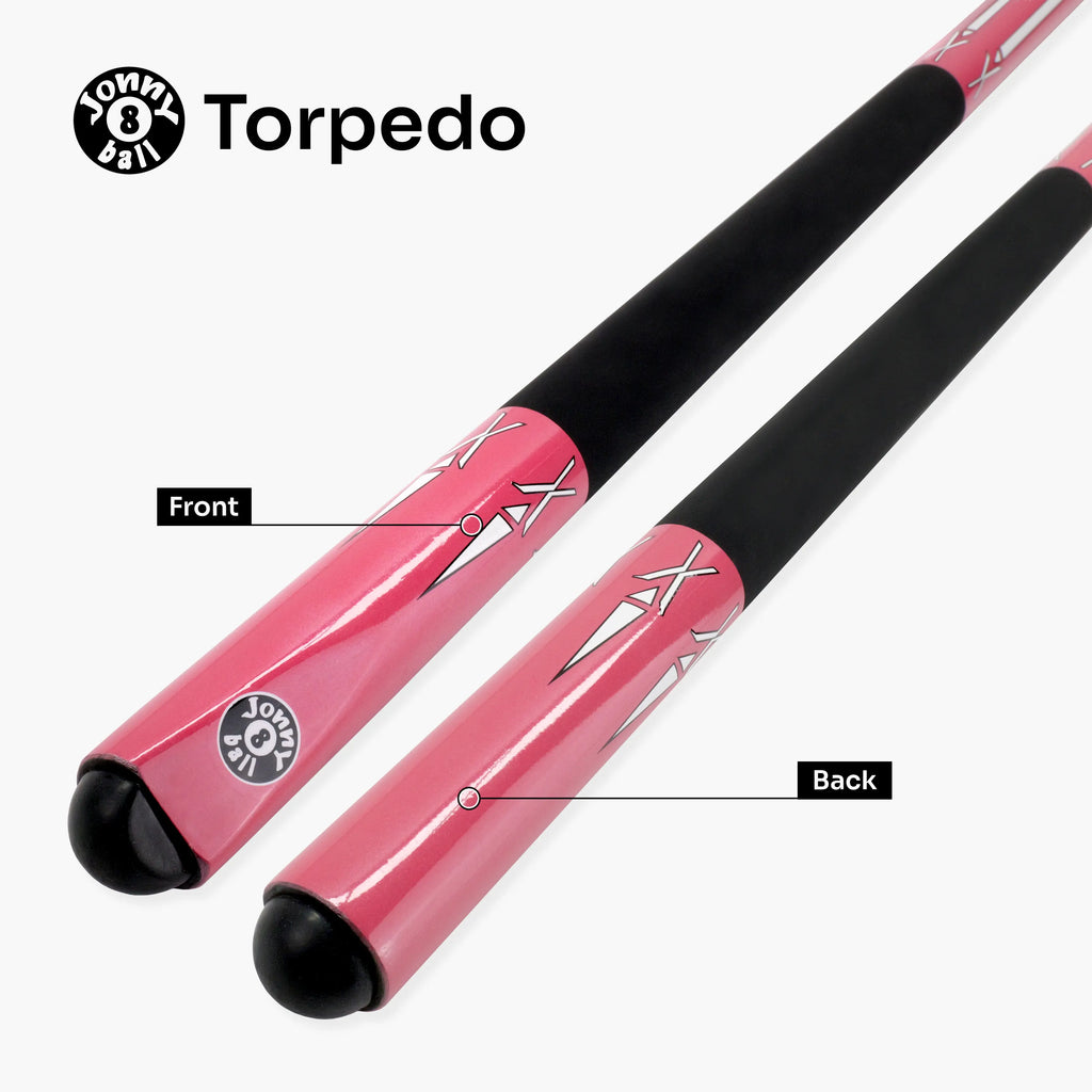 Jonny 8 Ball Pink Torpedo 48-inch cue and hard case Cue + Case