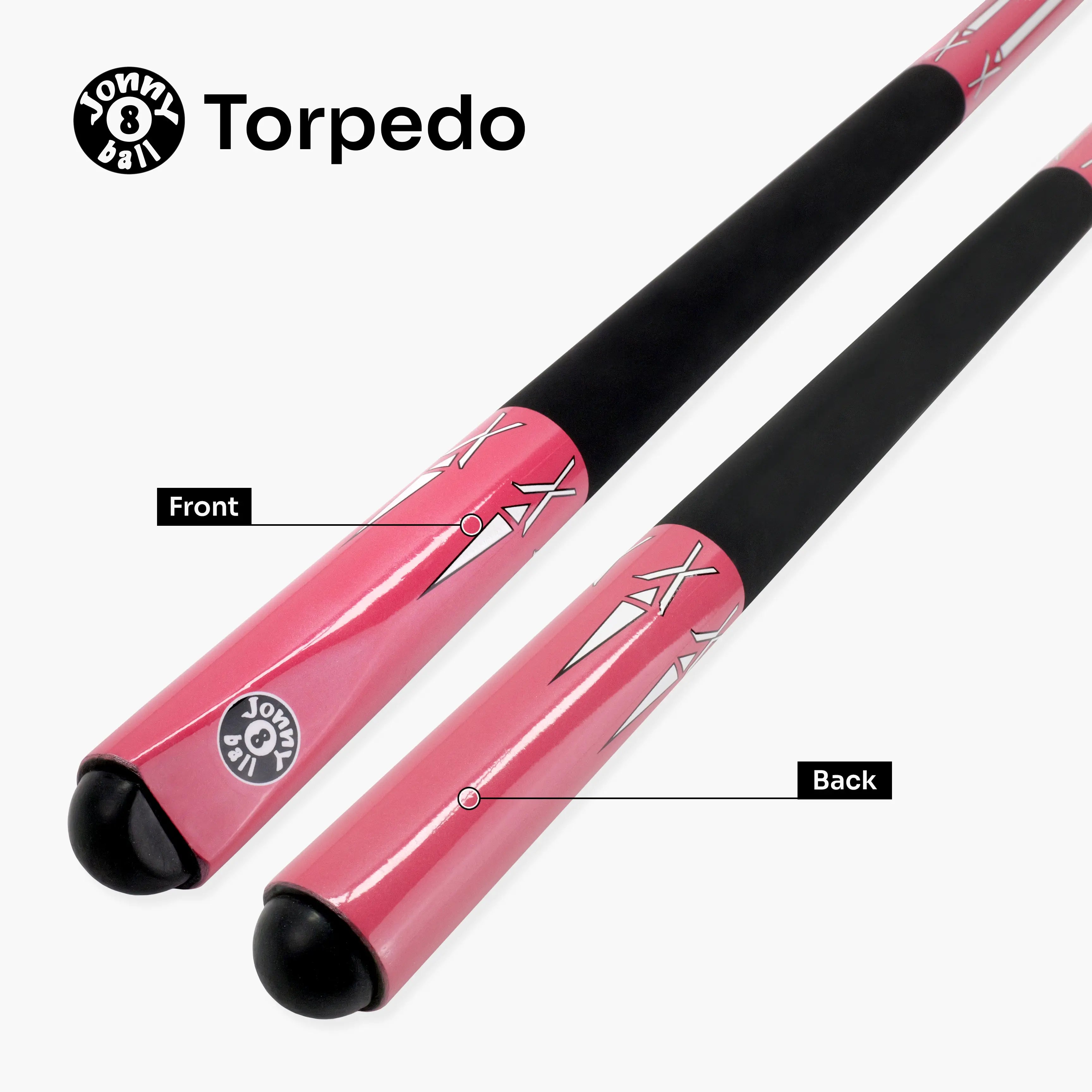 Jonny 8 Ball Pink Torpedo 48-inch cue and case set Cue + Case