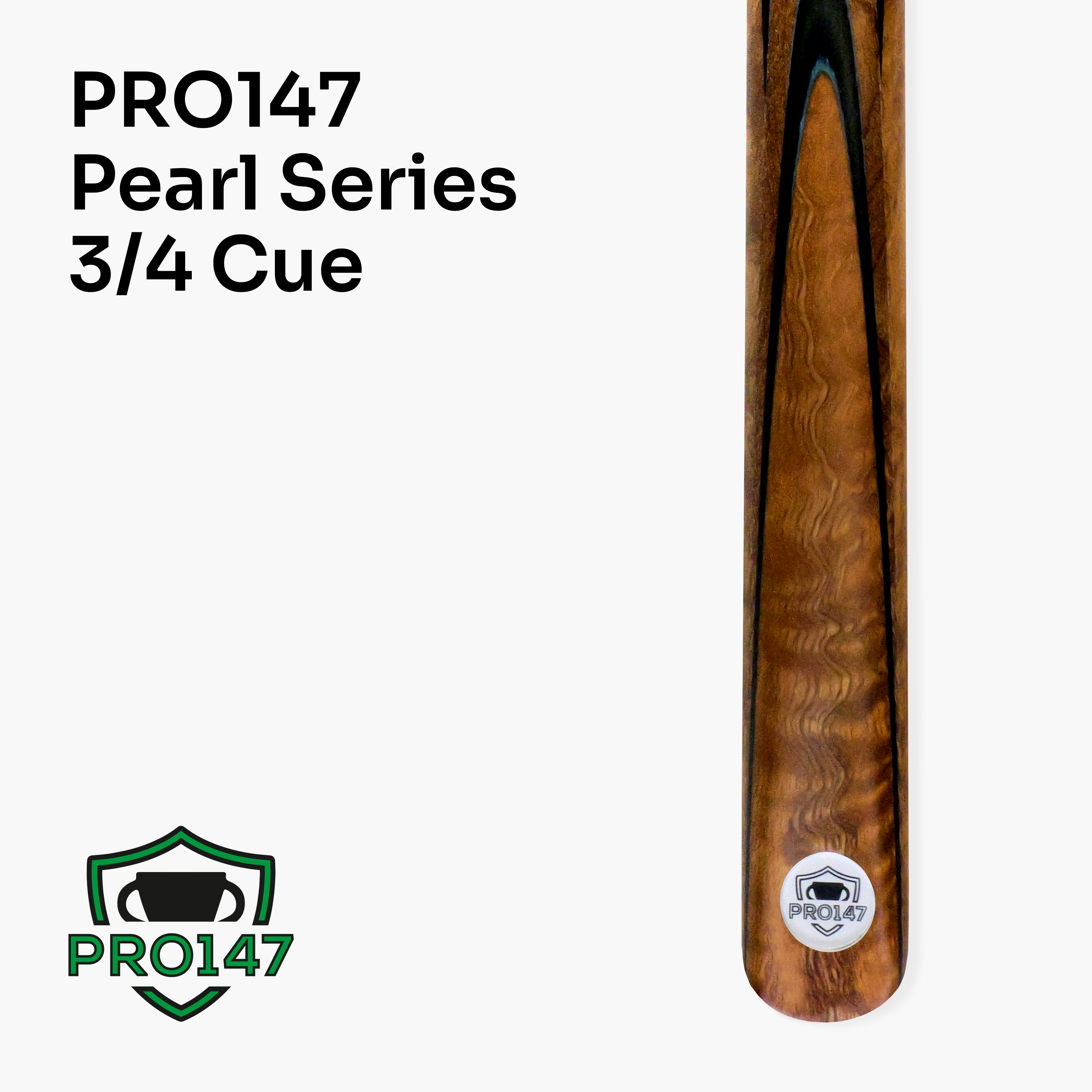 PRO147 Pearl Series Amboyna Burl 57-inch 3/4 cue