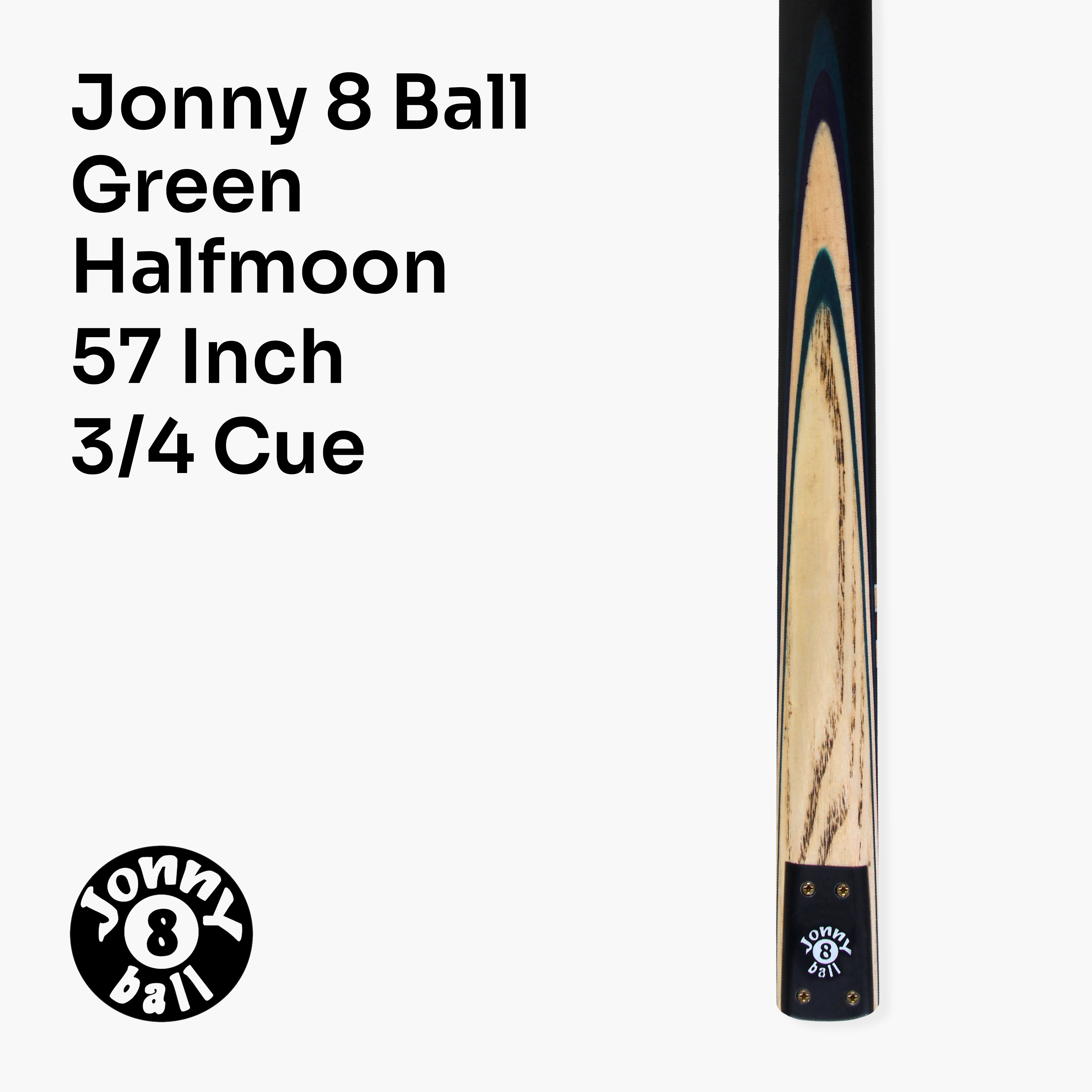 Jonny 8 Ball traditional 57-inch 3/4 cue with mini butt Cue + Case
