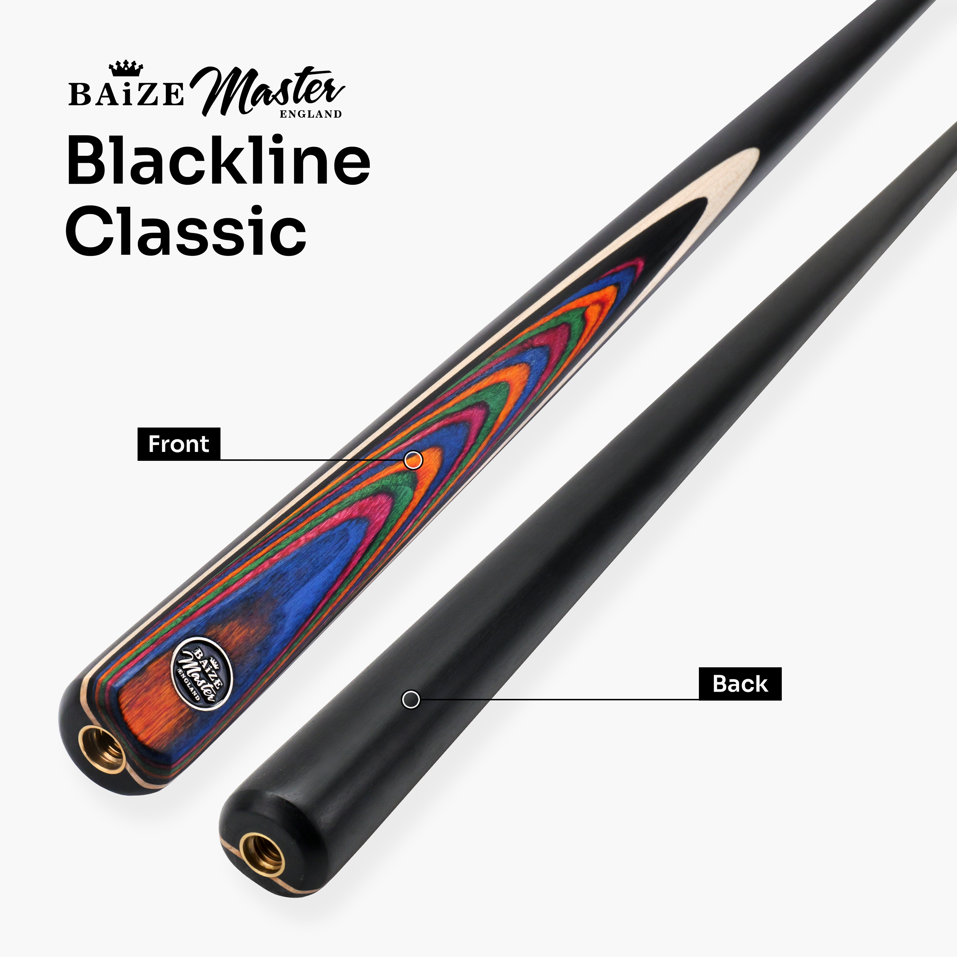 Baize Master Blackline Classic pool cue and case set Cue + Case