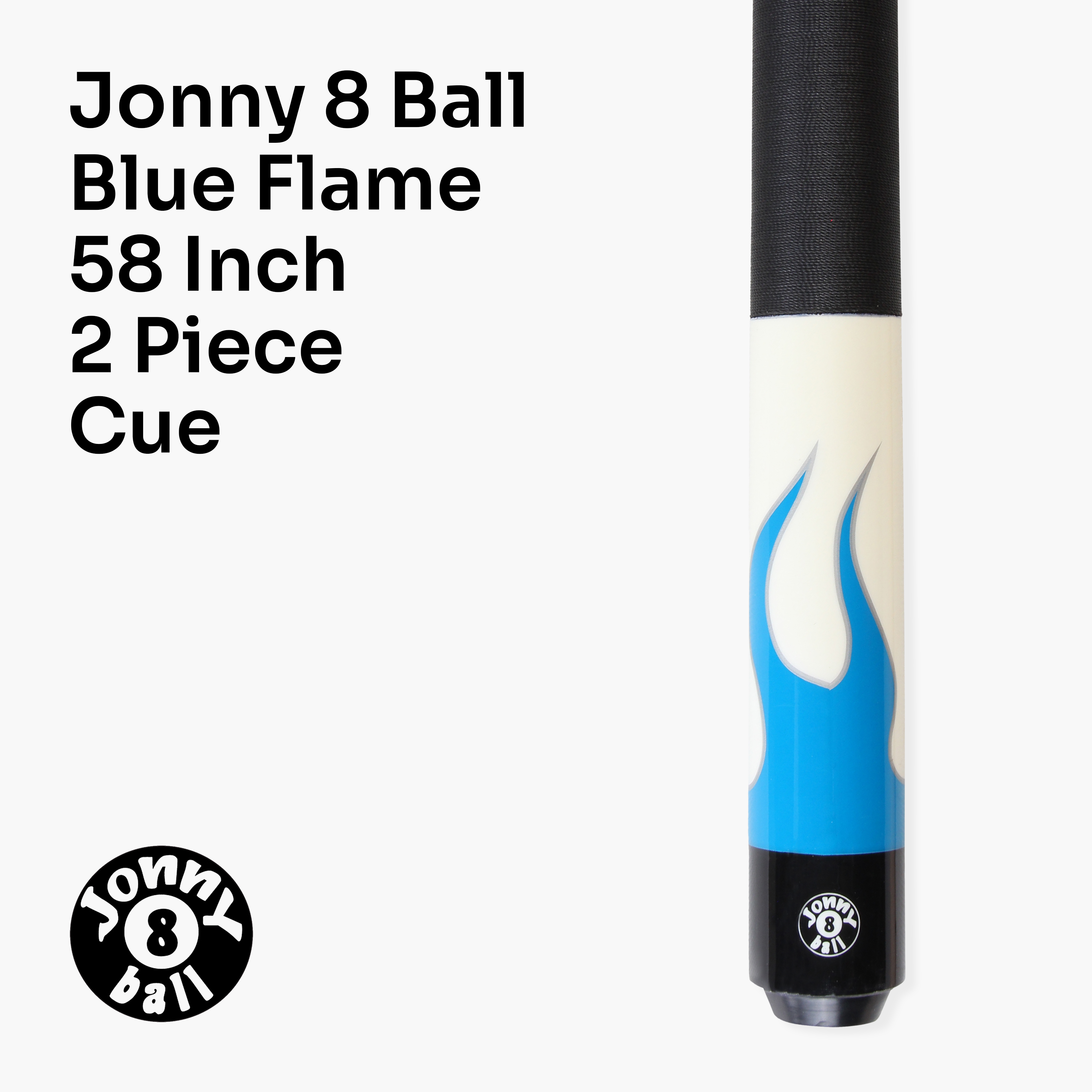 Jonny 8 Ball Flame 58-inch cue and hard case Cue + Case