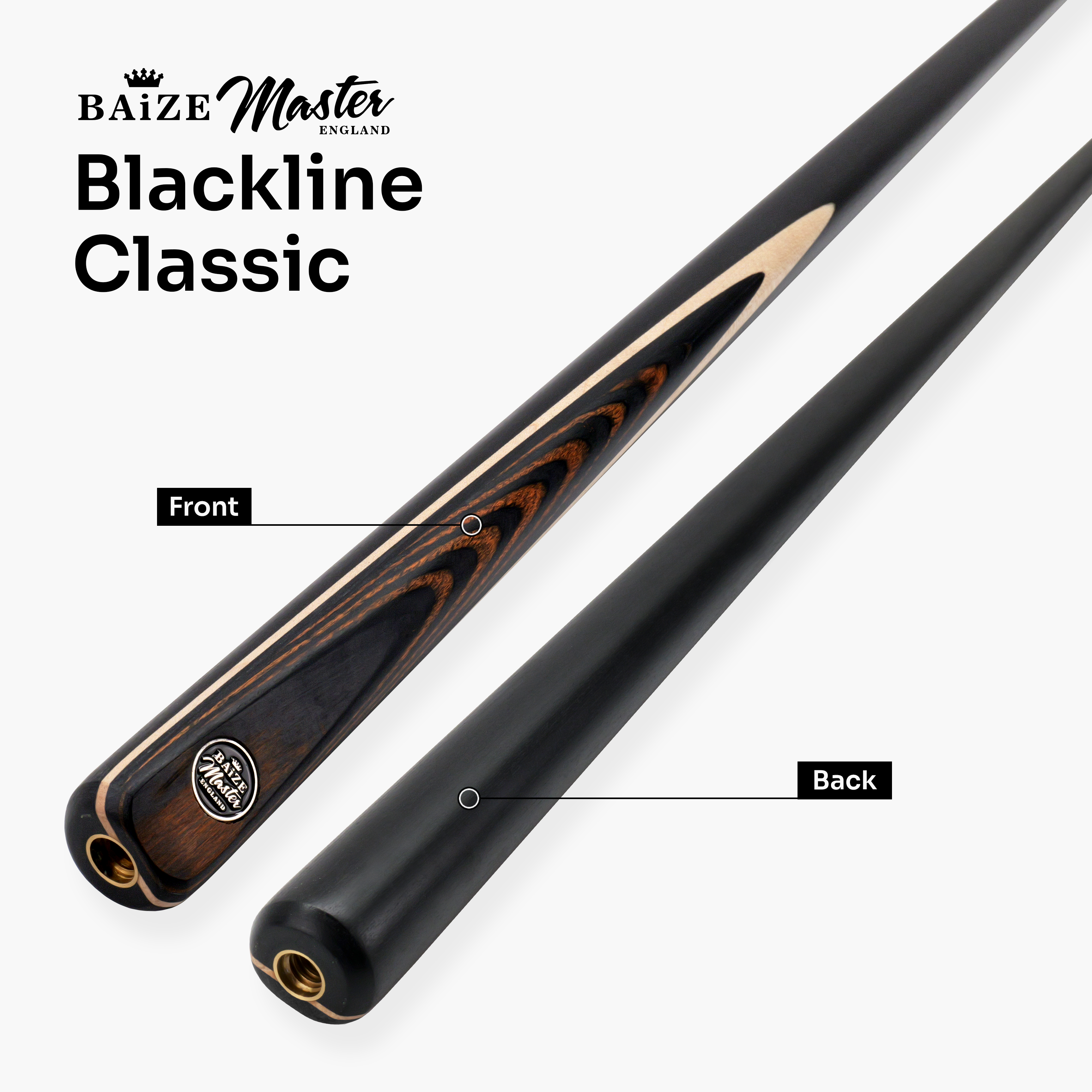 Baize Master Blackline Classic 2-piece snooker cue Cue + Case