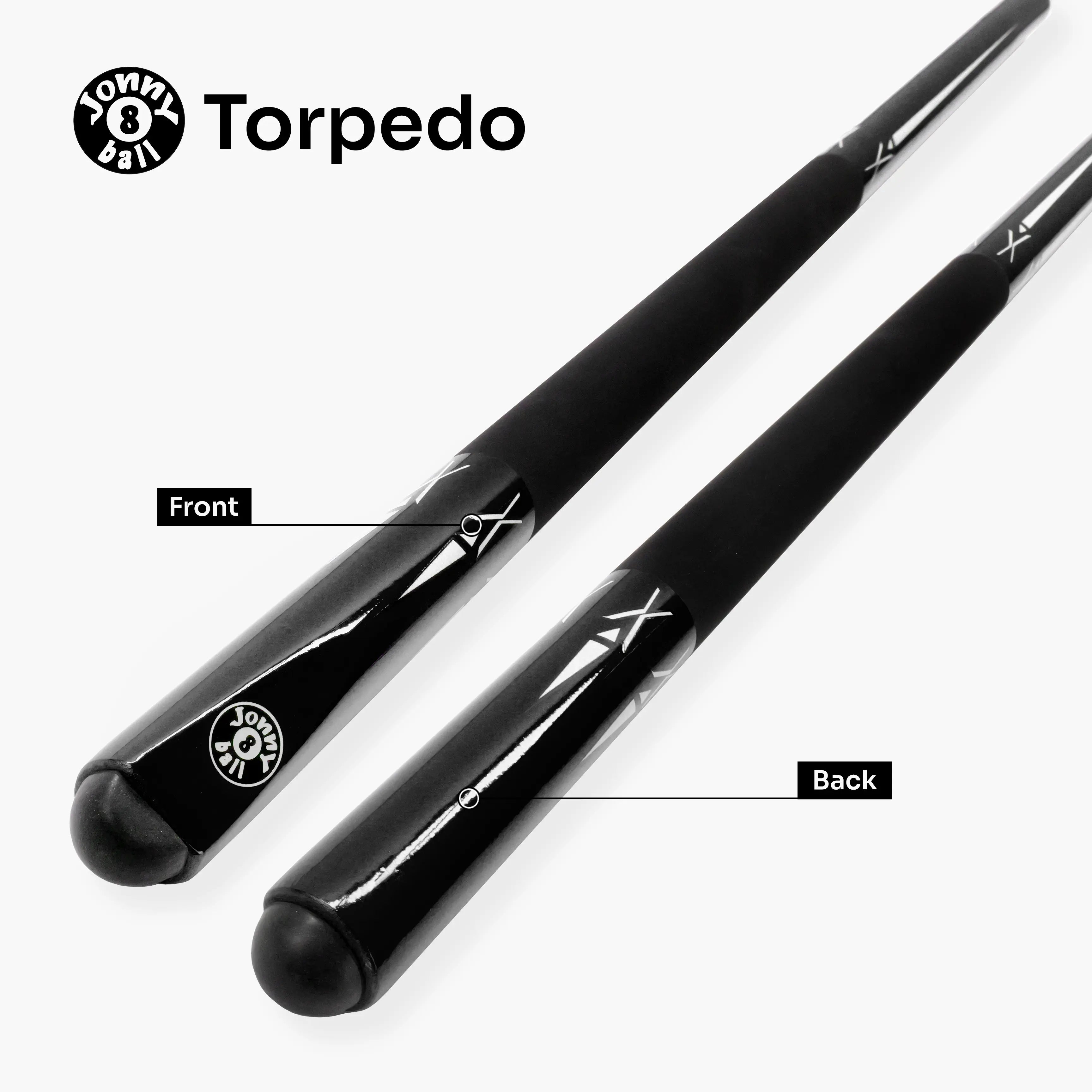 Jonny 8 Ball Black Torpedo 48-inch junior cue and hard case Cue + Case