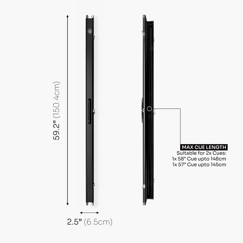 Baize Master Prestige Pro-Lock 1-piece metal cue case - 2 cues Cue + Case