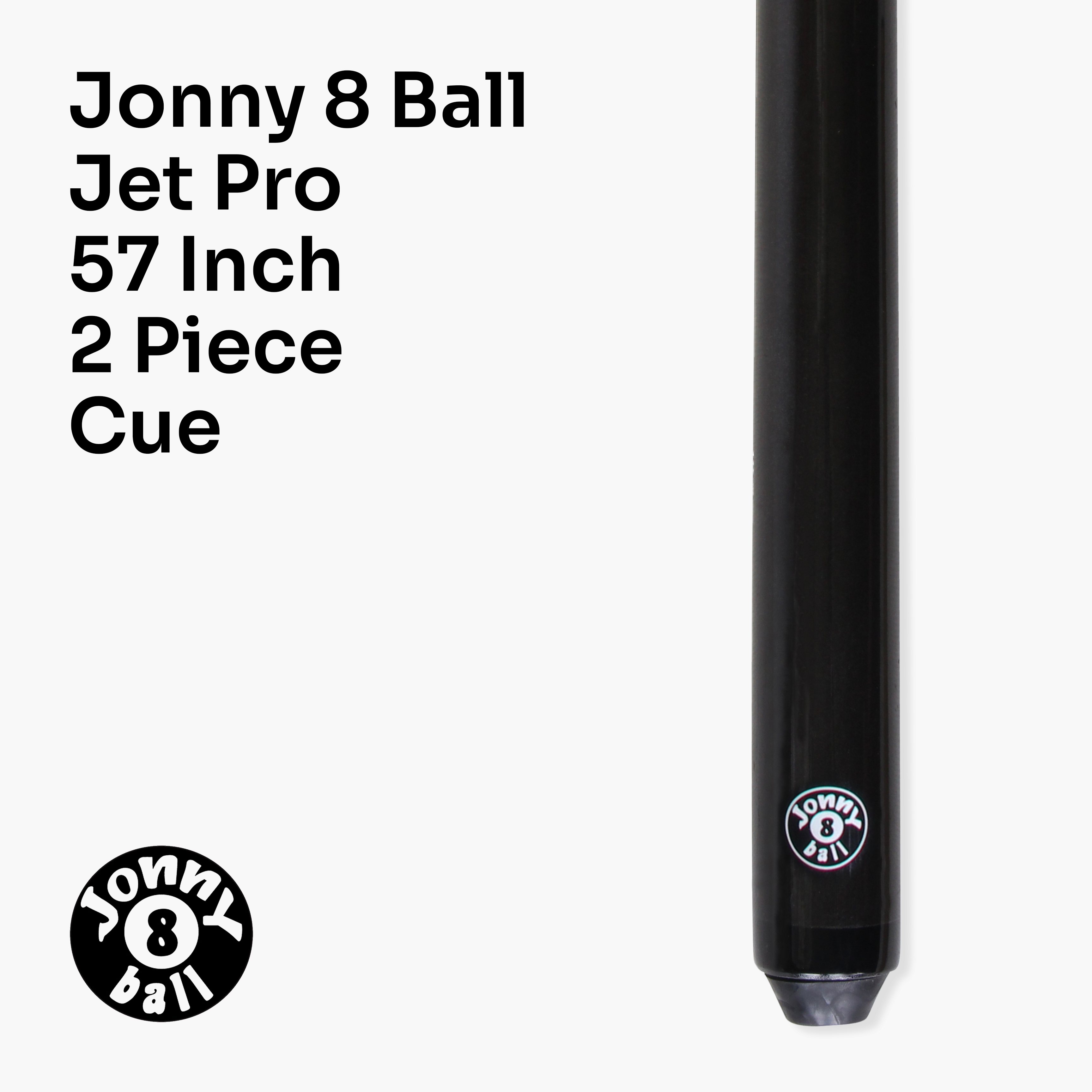 Jonny 8 Ball Black Jet-Pro 57-inch pool cue Cue + Case