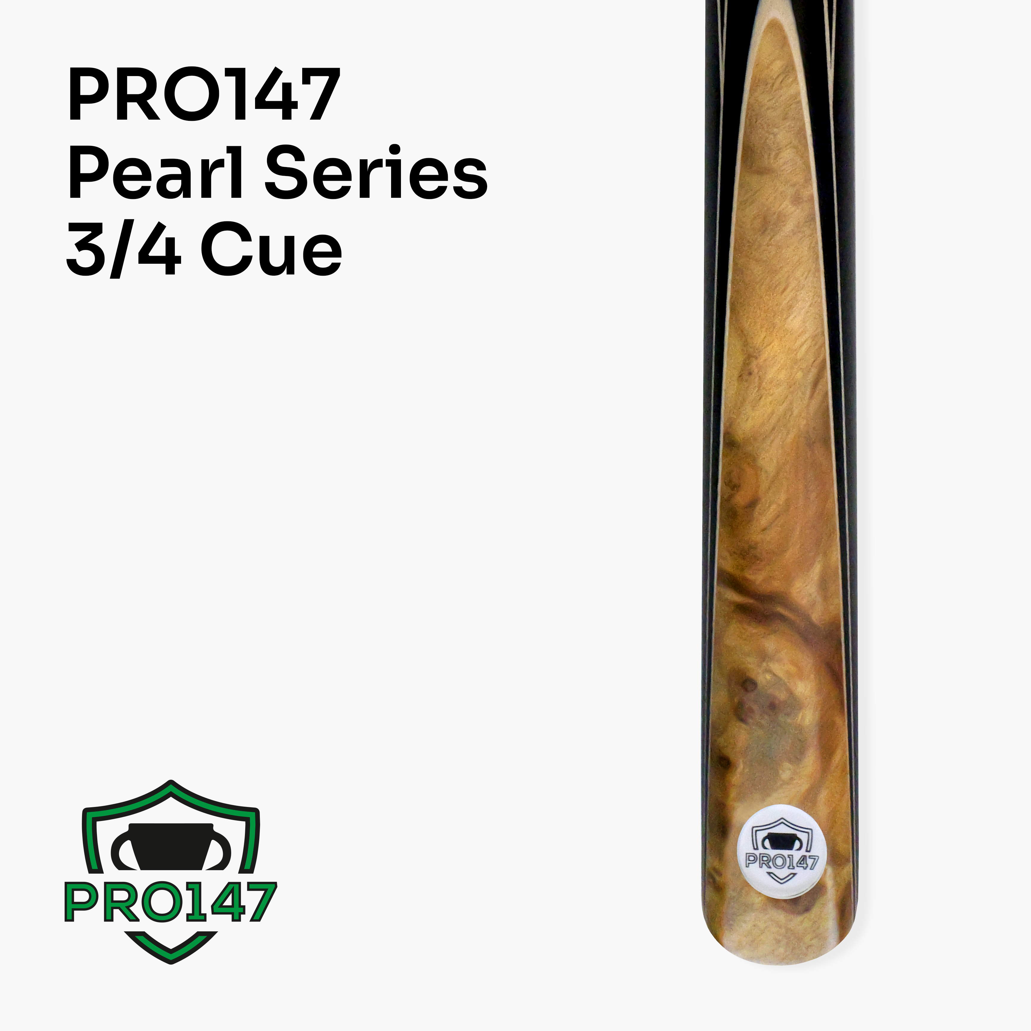 PRO147 Pearl Series White 57-inch 3/4 cue