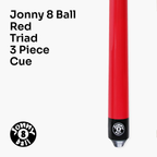 Jonny 8 Ball Red Triad 48-inch cue and soft case Cue + Case