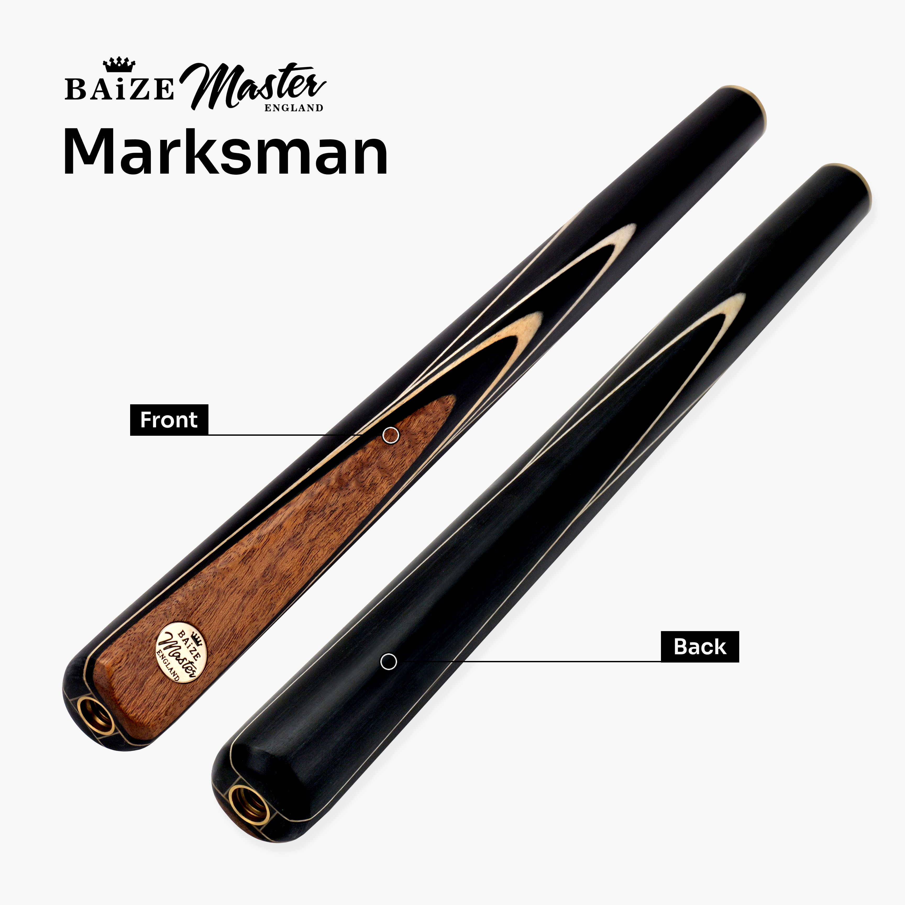 Baize Master White Marksman 3/4 pool cue Cue + Case