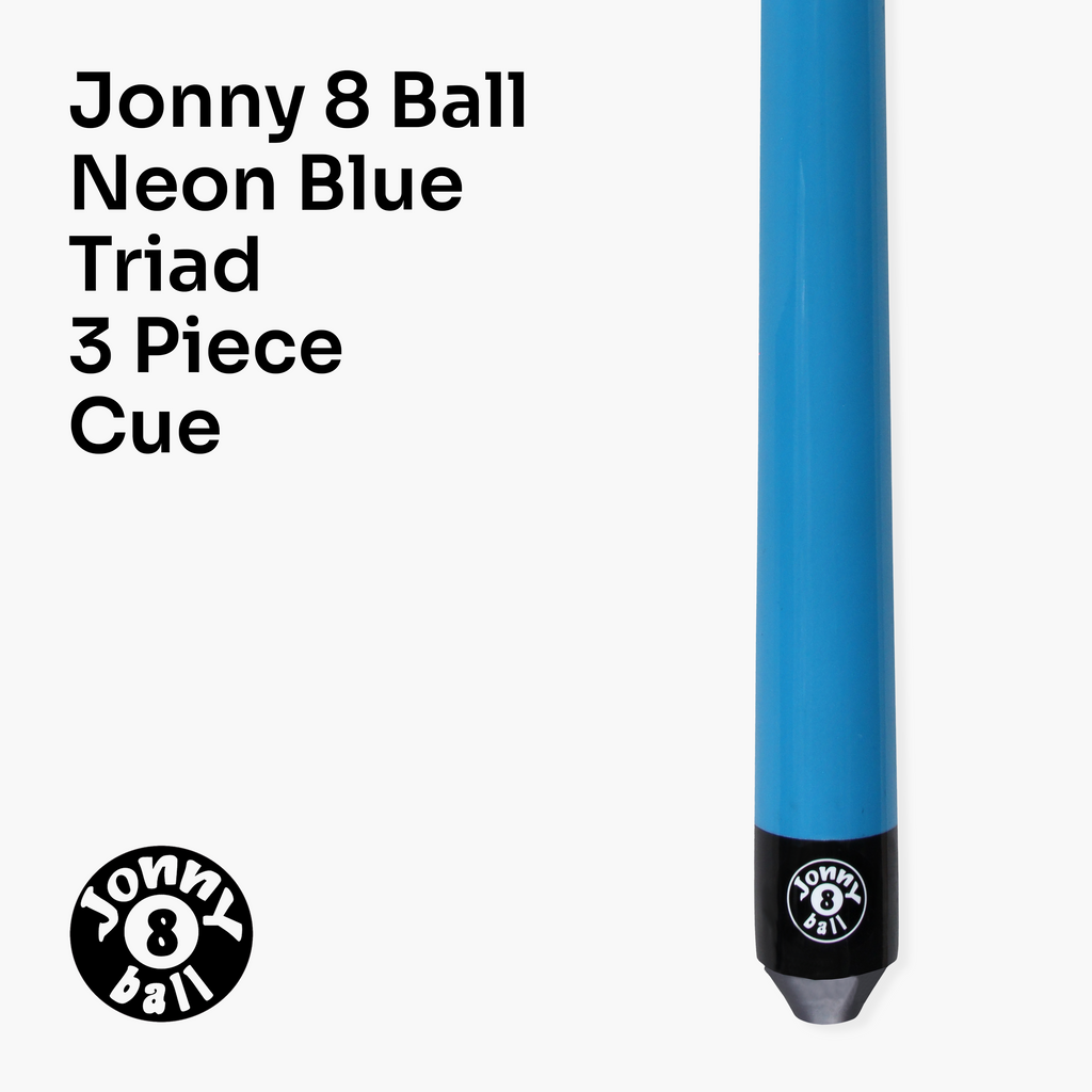Jonny 8 Ball Neon Blue Triad 48-inch cue and soft case Cue + Case