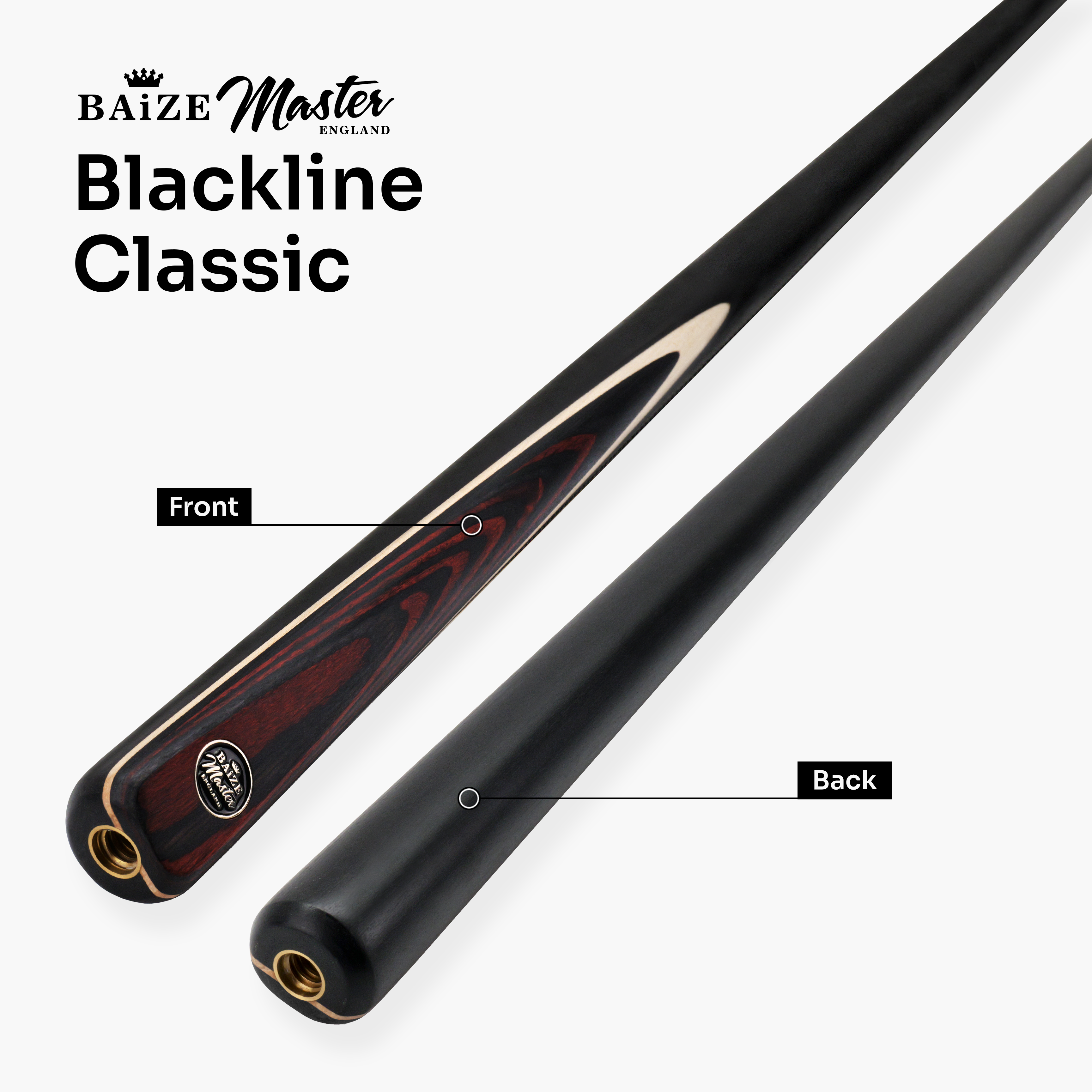 Baize Master Blackline Classic 2-piece snooker cue Cue + Case