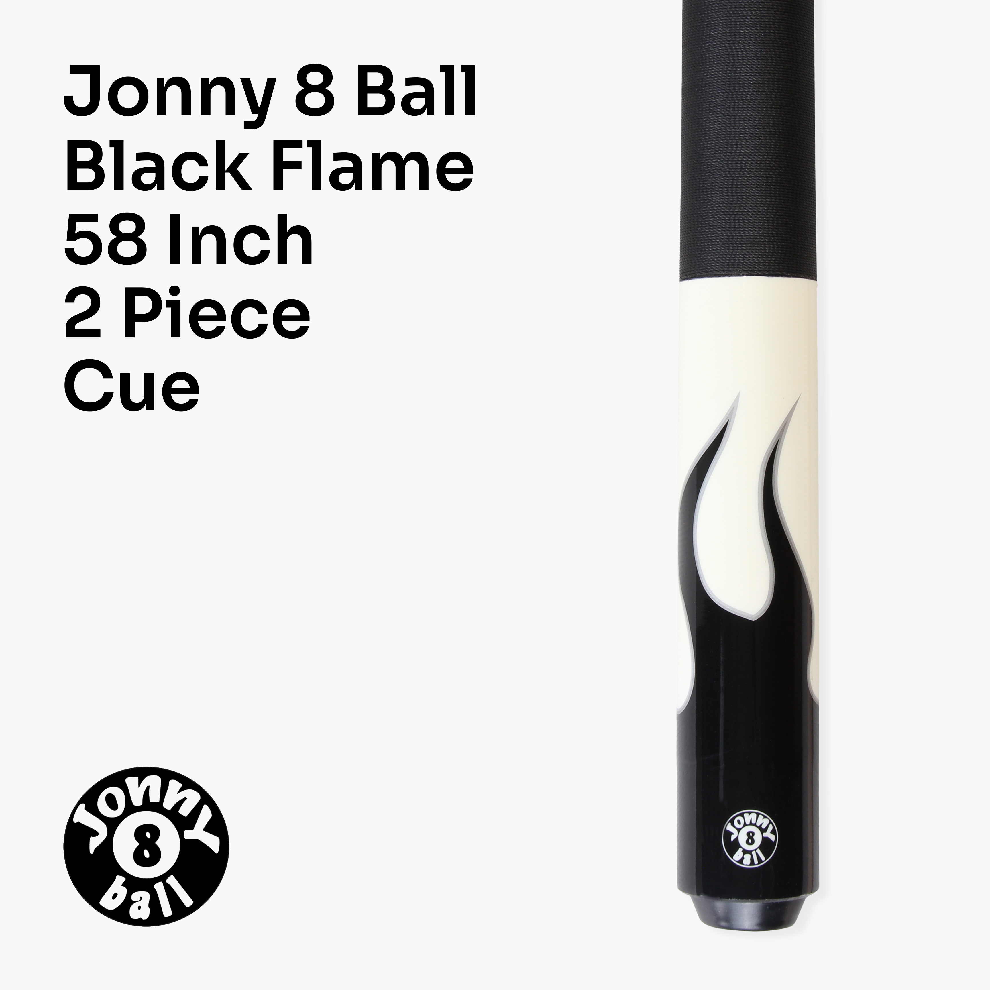Jonny 8 Ball Flame 58-inch cue and hard case Cue + Case