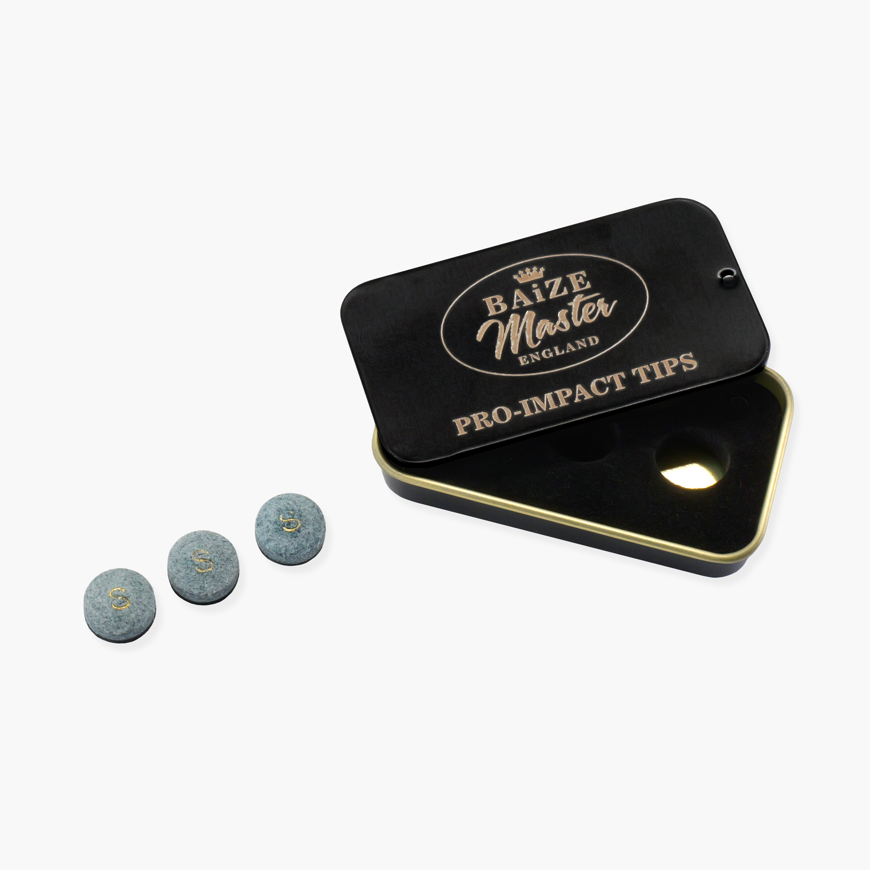 Baize Master PRO-IMPACT Hybrid Snooker and Pool Cue Tips 10mm - Box of 3 Tips Cue + Case