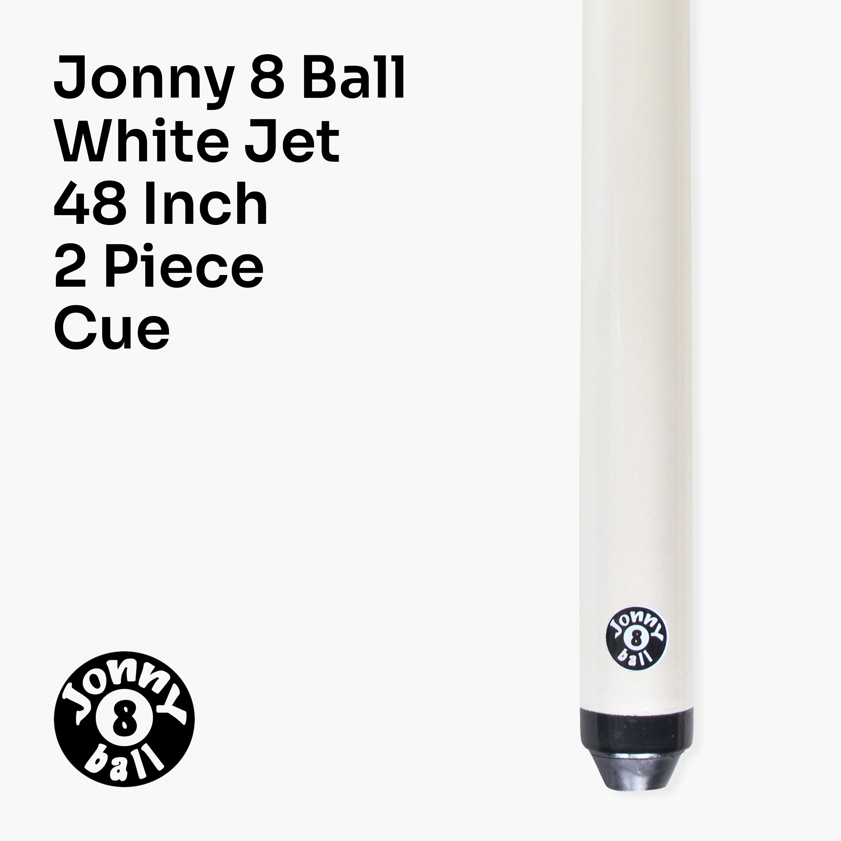 Jonny 8 Ball White Jet 48-inch junior cue Cue + Case