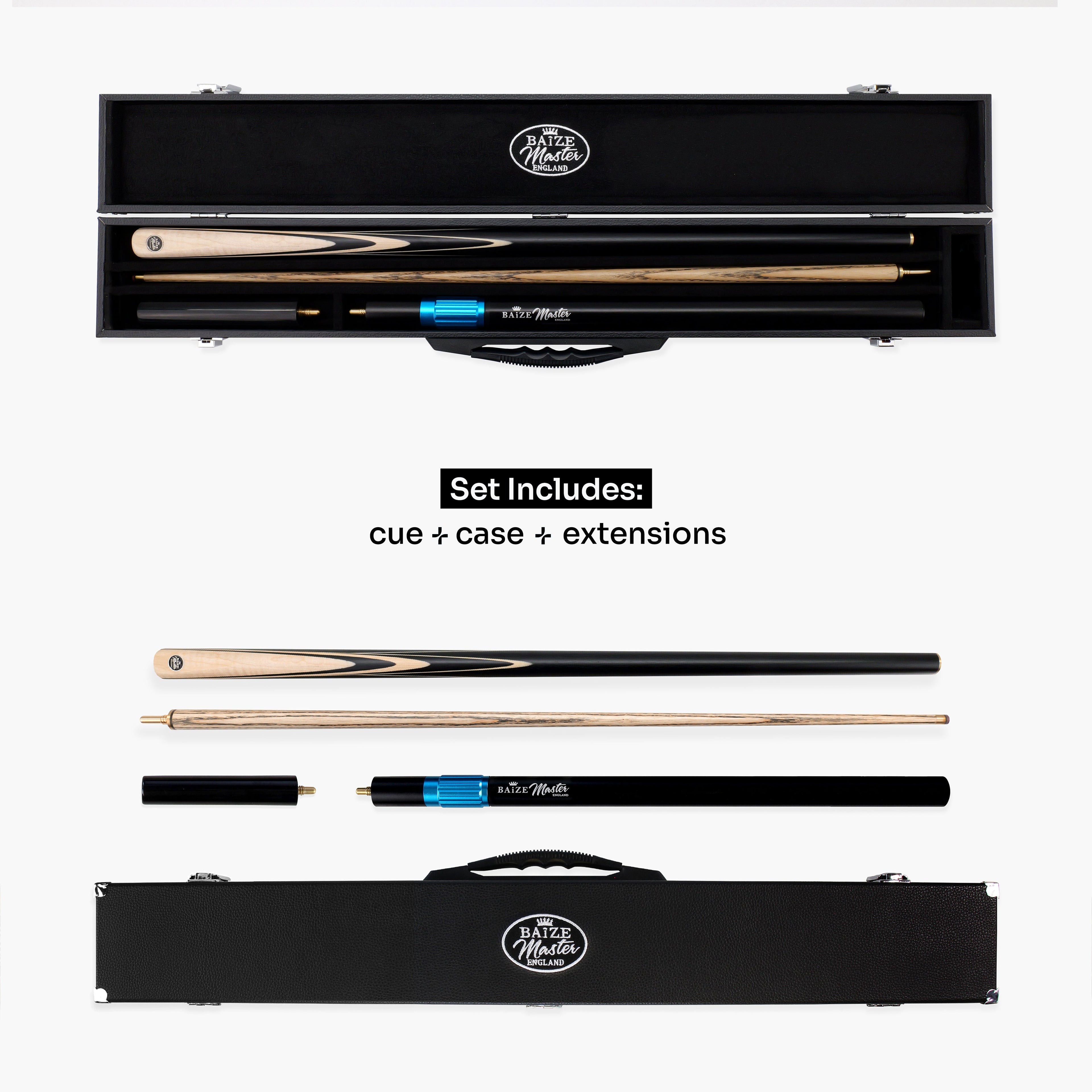 Baize Master Blackline Elite cue and case set Cue + Case