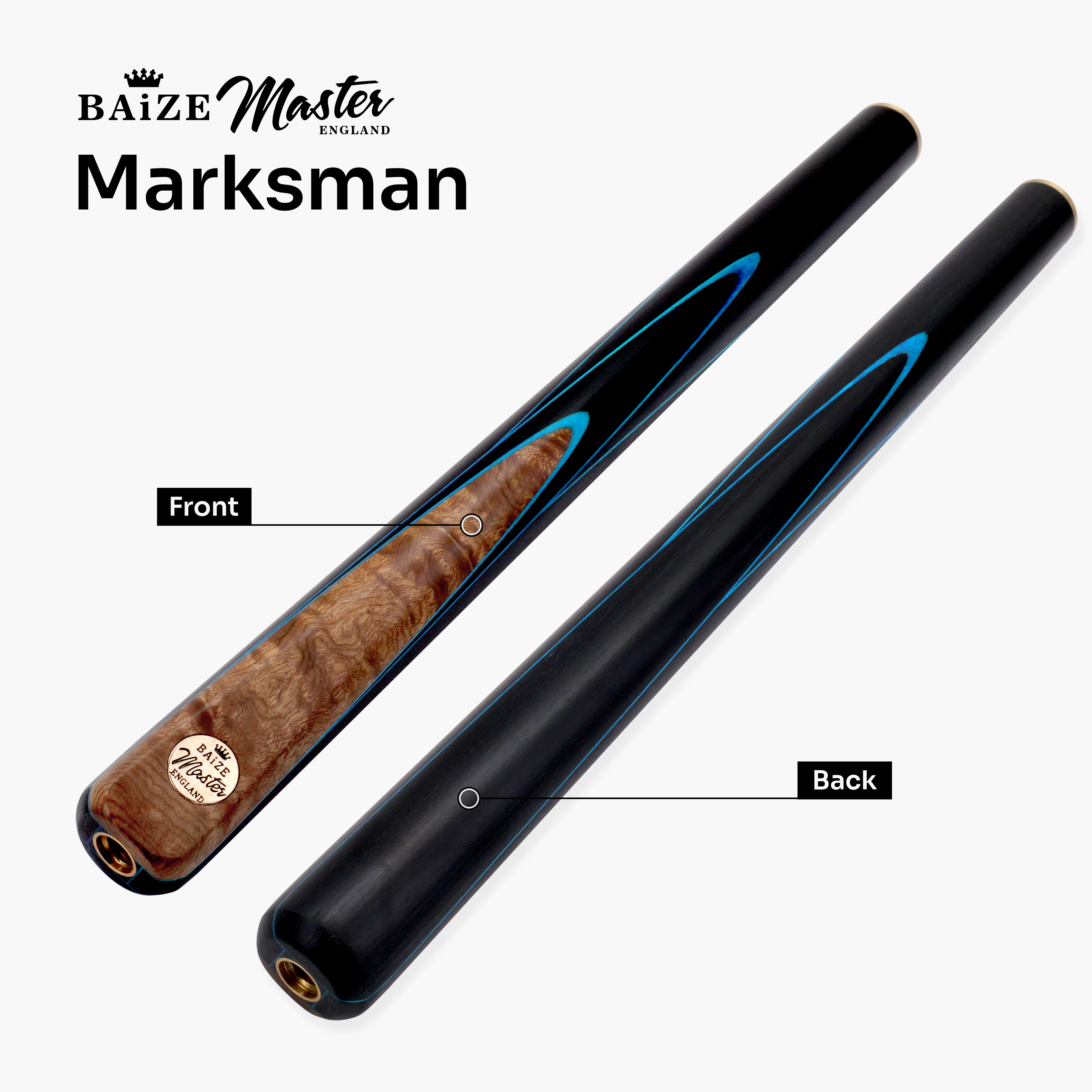 Baize Master Blue Marksman 3/4 pool cue Cue + Case