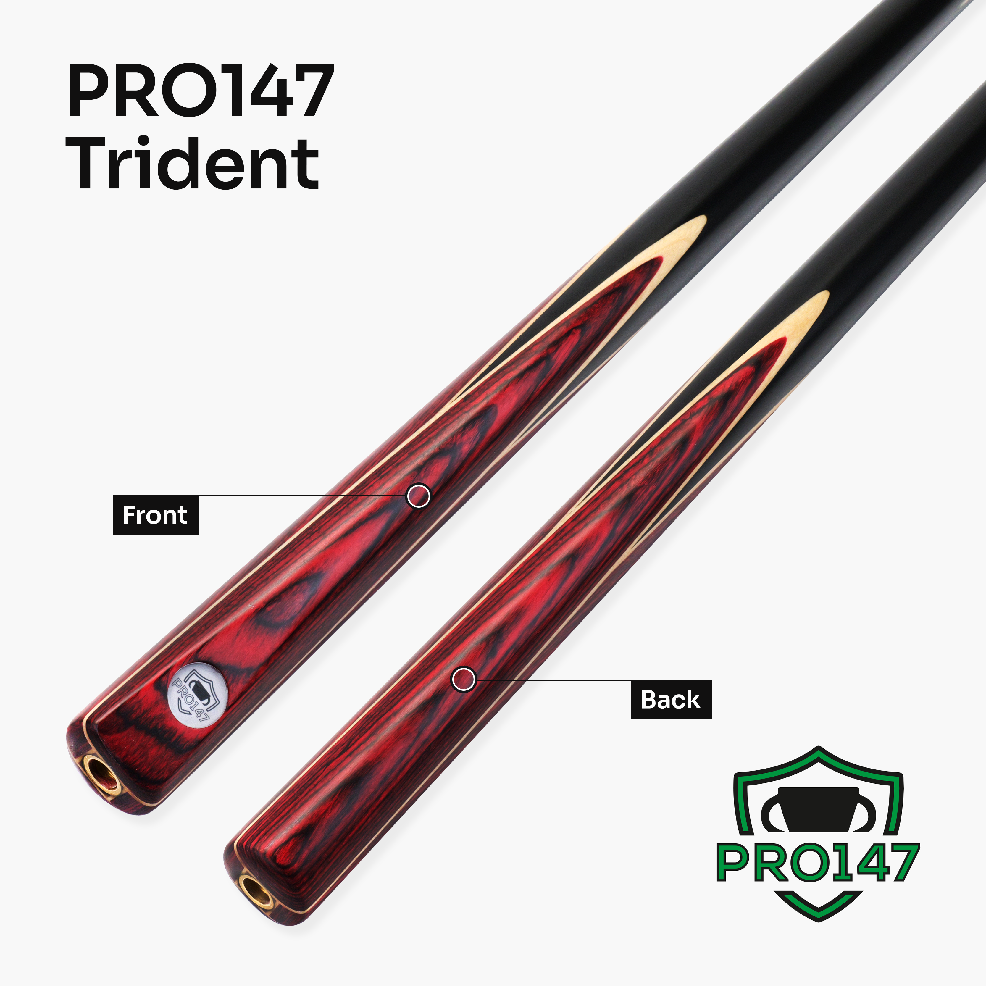 PRO147 Trident 57-inch one-piece cue Cue + Case