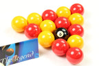 Aramith Premier red and yellow 2-inch pool balls Cue + Case