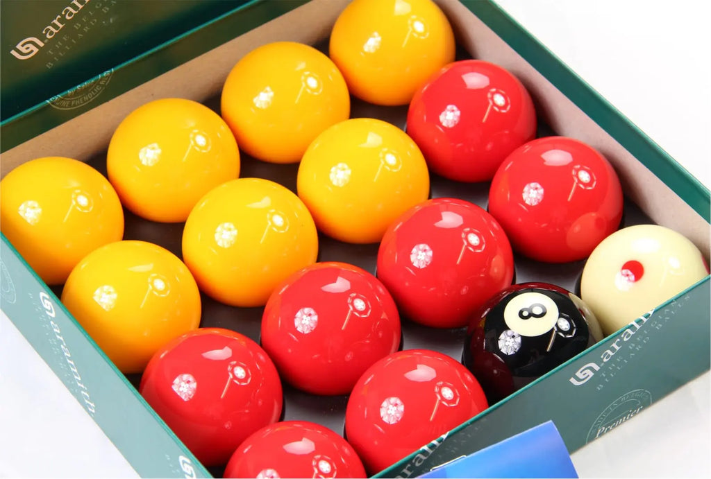 Aramith League 2-inch pool balls with Pro Cup cue ball Cue + Case
