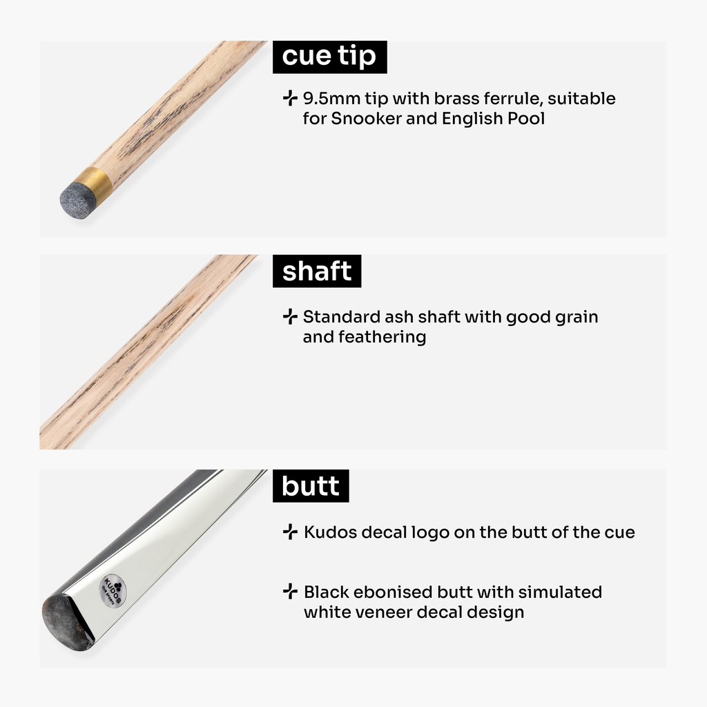 Kudos Classic 57-inch heavy weight 2-piece cue Cue + Case