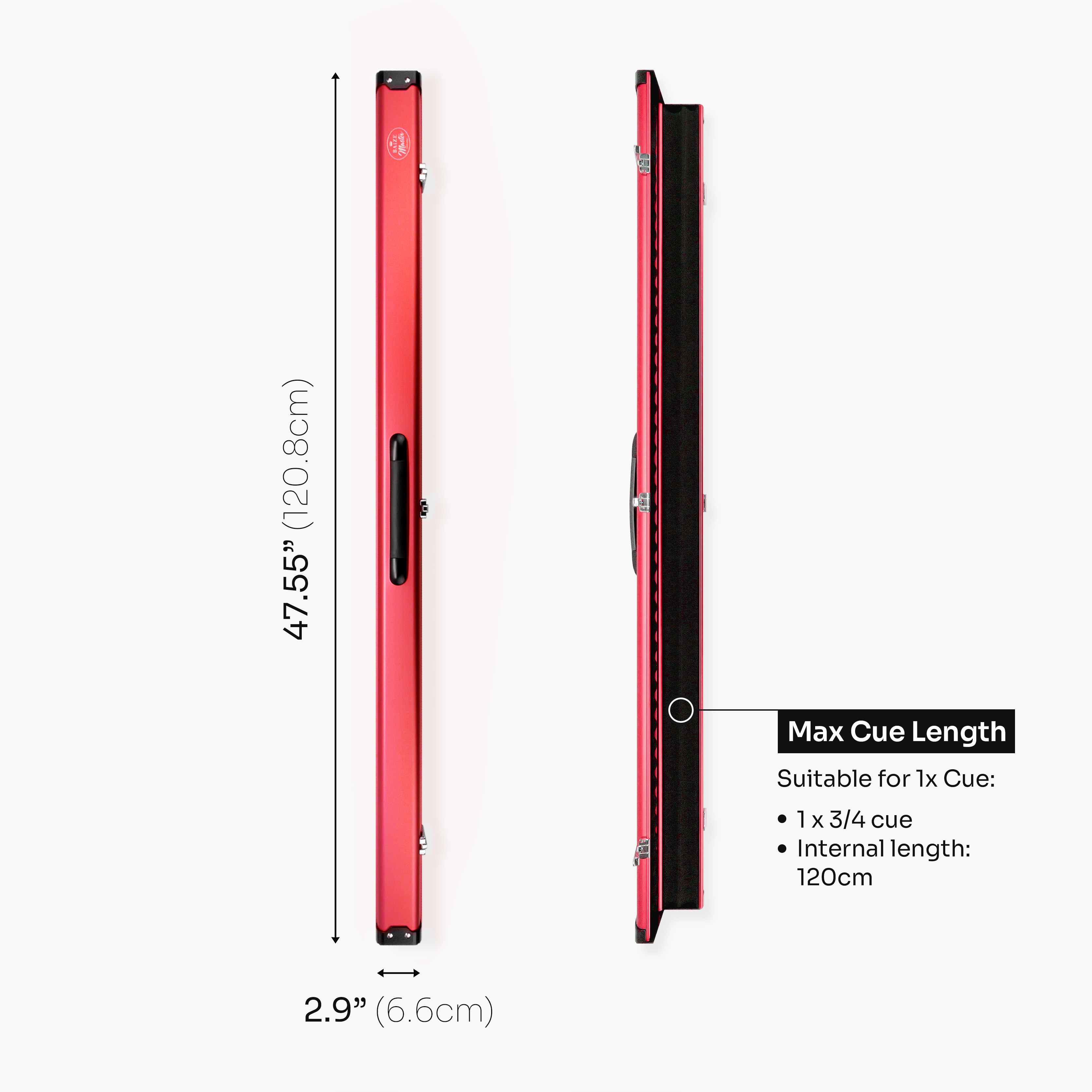 Baize Master Summit 2-slot 3/4 cue case Cue + Case
