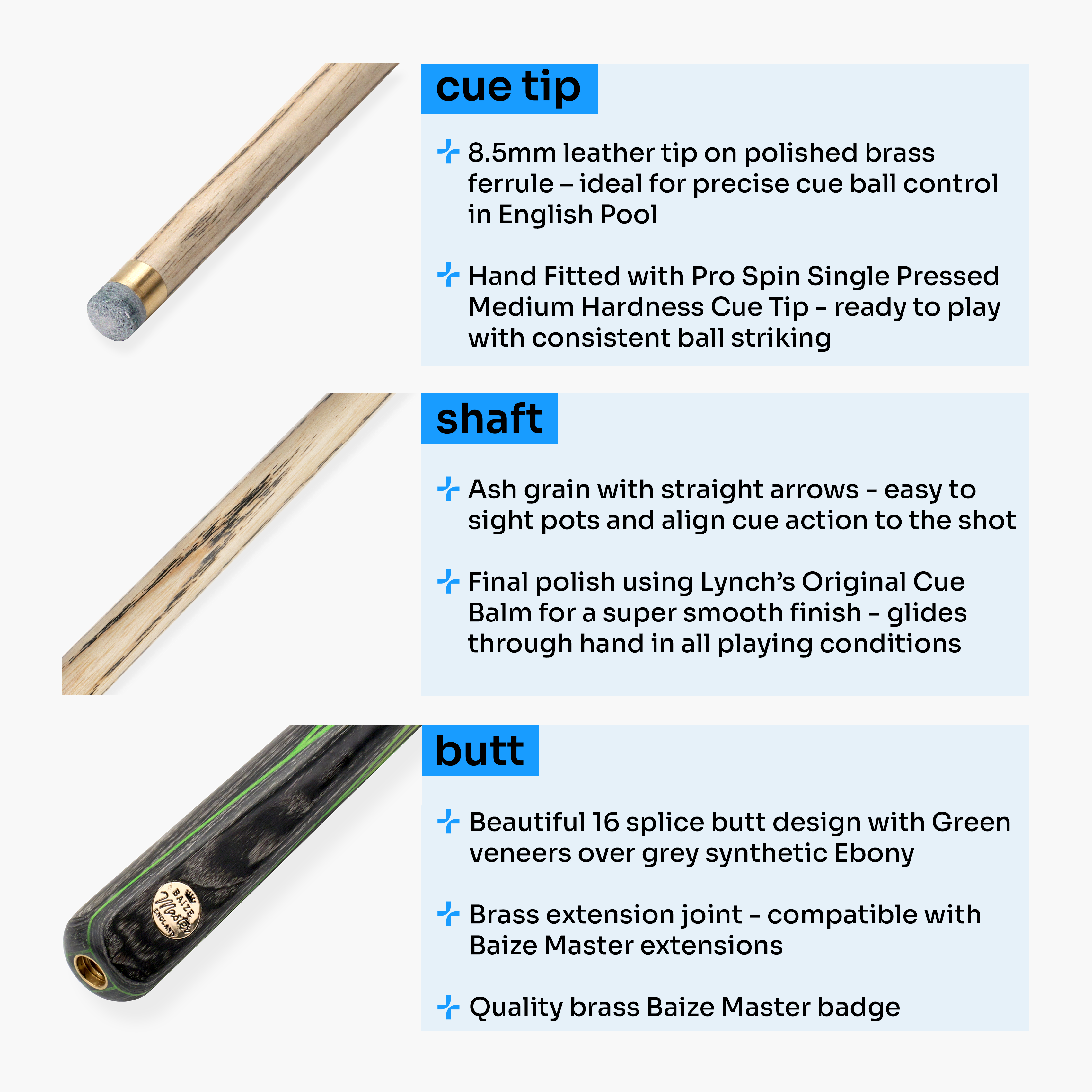 Baize Master G14 Emperor 57-inch 3/4 pool cue Cue + Case