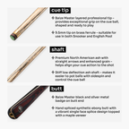 Baize Master Blackline Classic 2-piece snooker cue Cue + Case