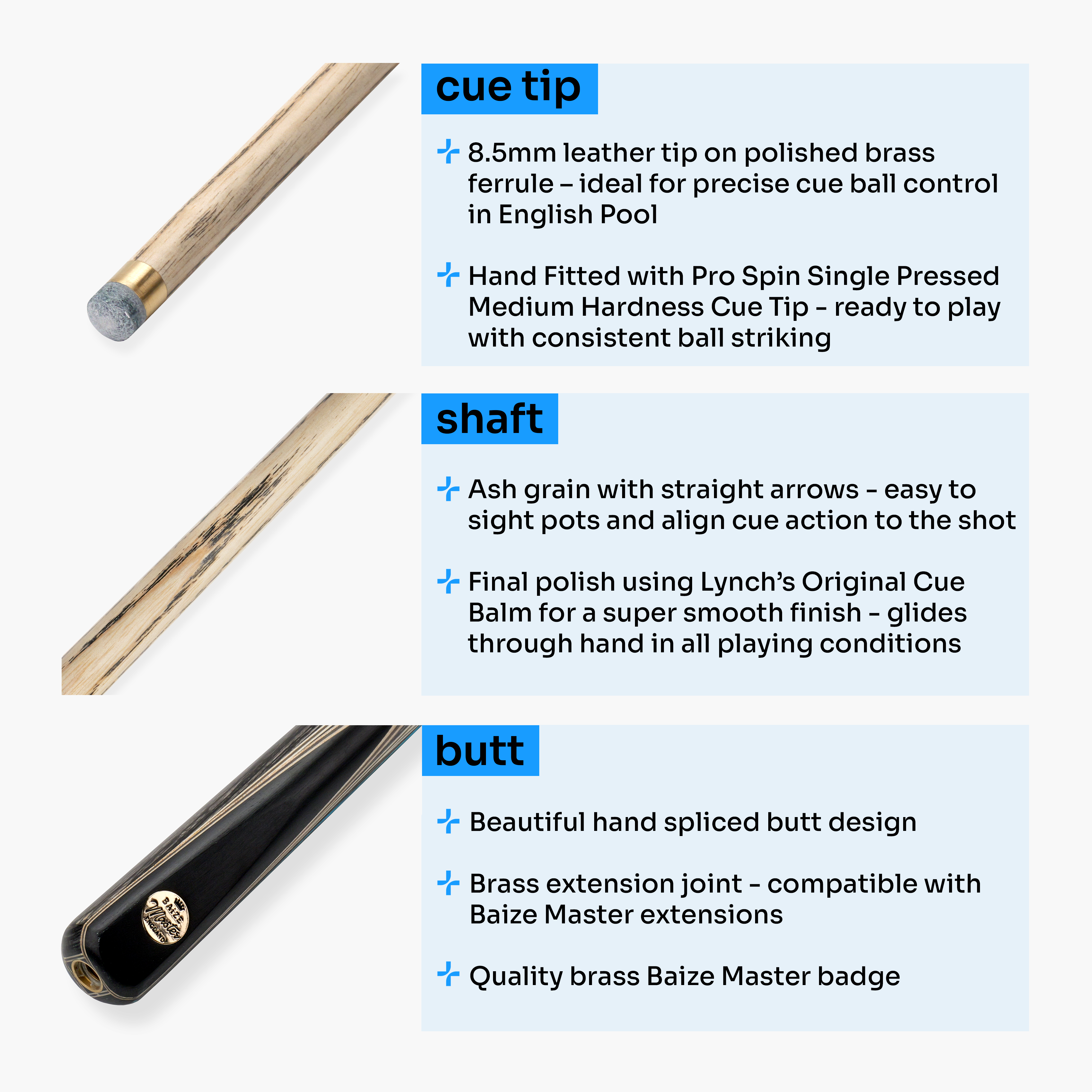 Baize Master Gold Series G67 57-inch 3/4 pool cue Cue + Case