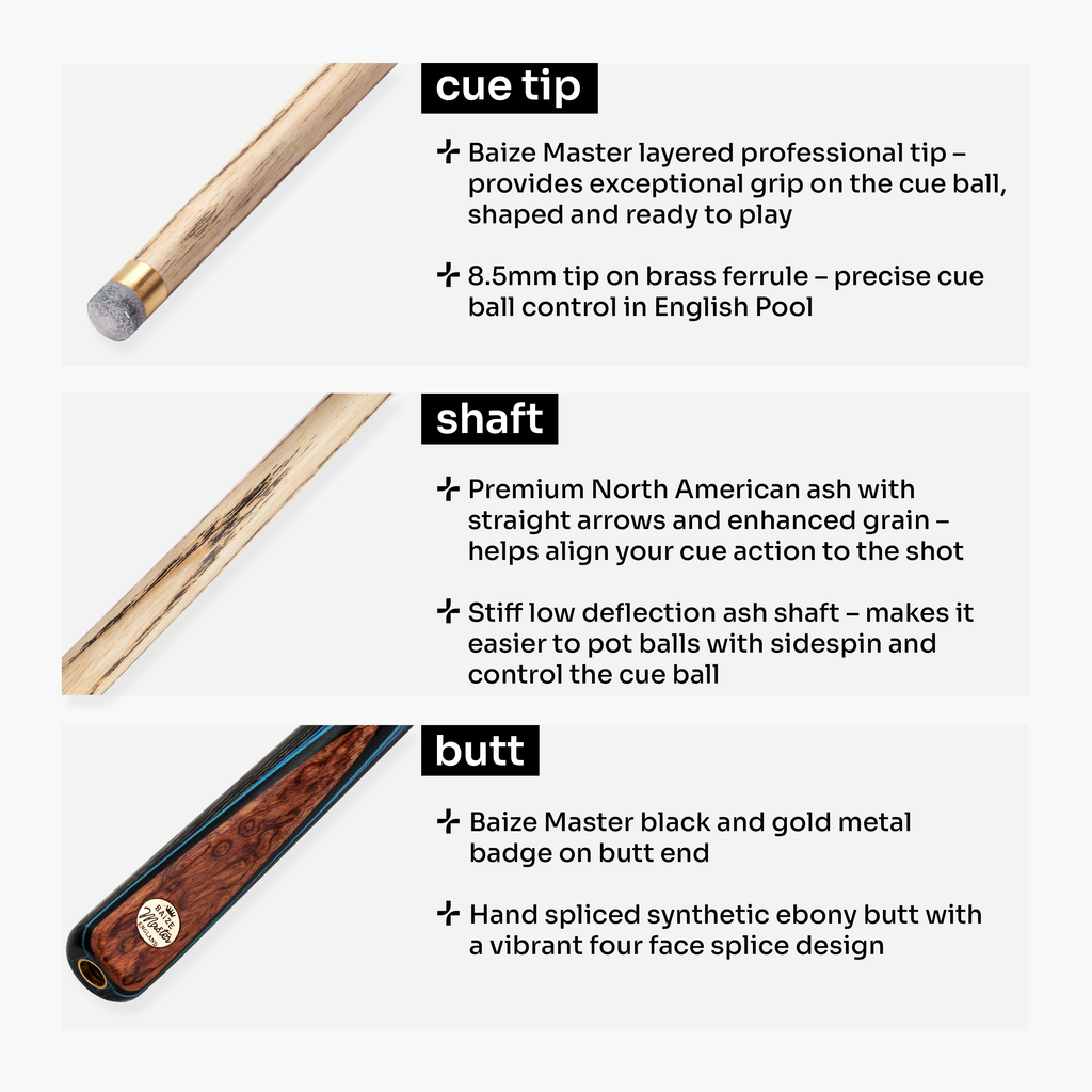 Baize Master Sapphire Marksman 3/4 pool cue Cue + Case