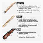 Baize Master Sapphire Marksman 3/4 pool cue Cue + Case