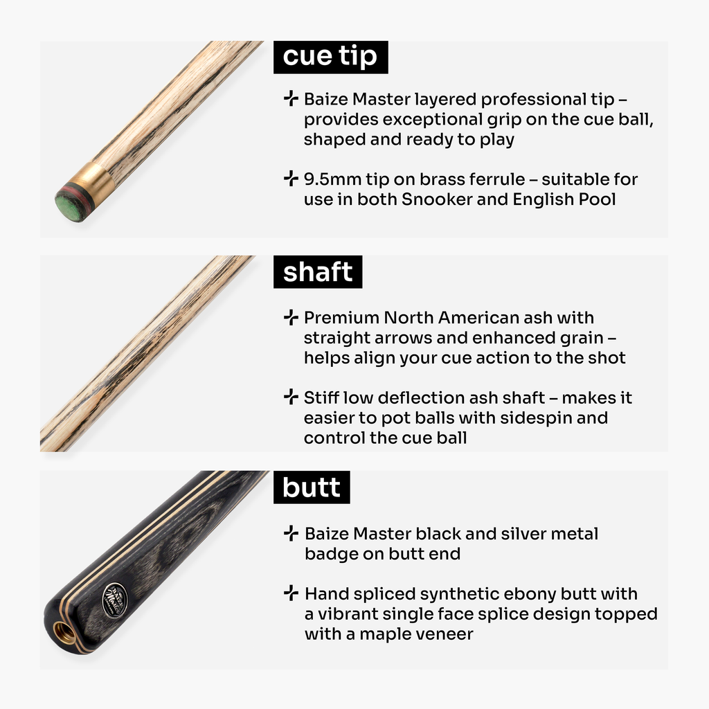 Baize Master Blackline Classic 2-piece snooker cue Cue + Case
