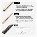 Baize Master Blackline Classic 2-piece snooker cue Cue + Case