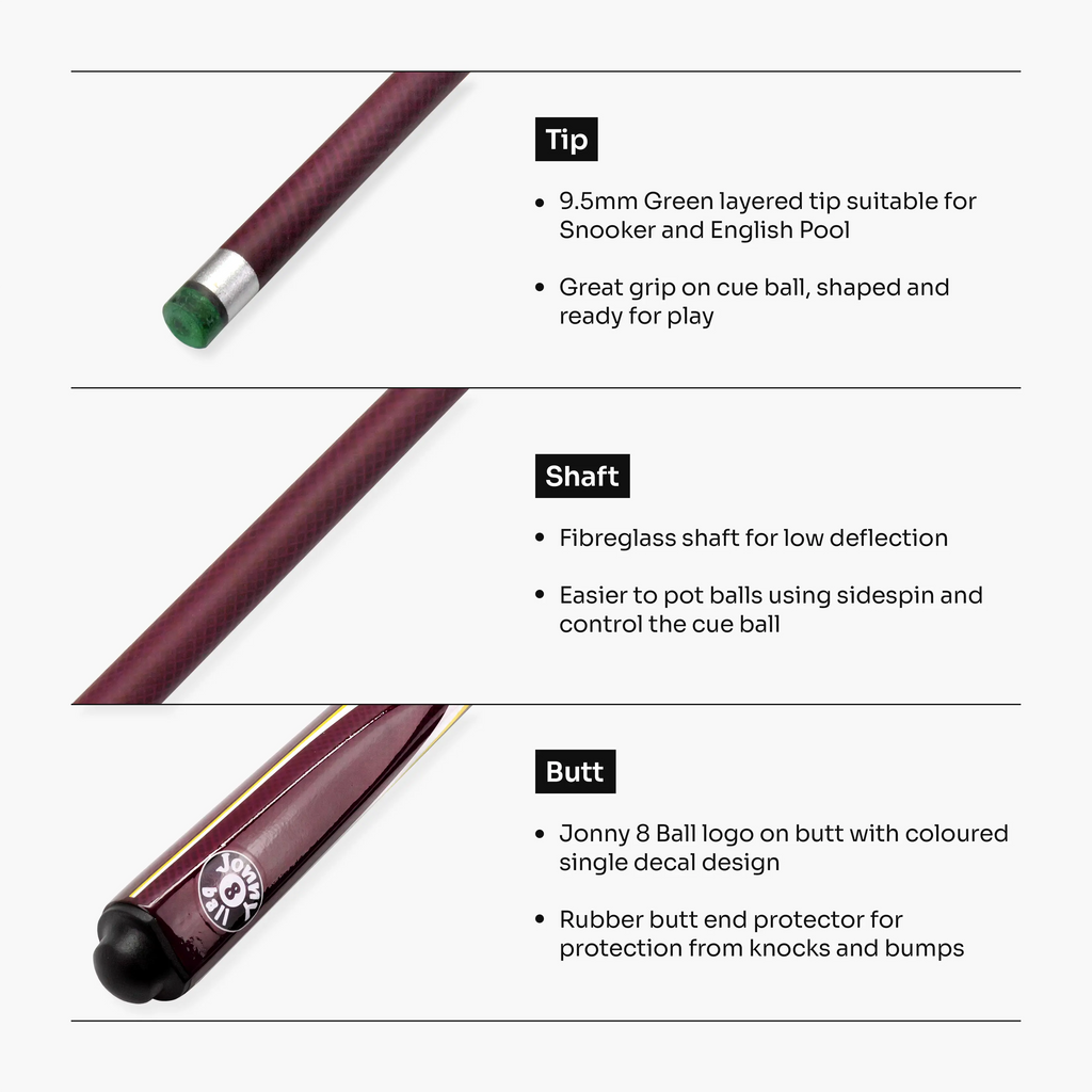 Jonny 8 Ball Inferno 2-piece graphite cue Cue + Case