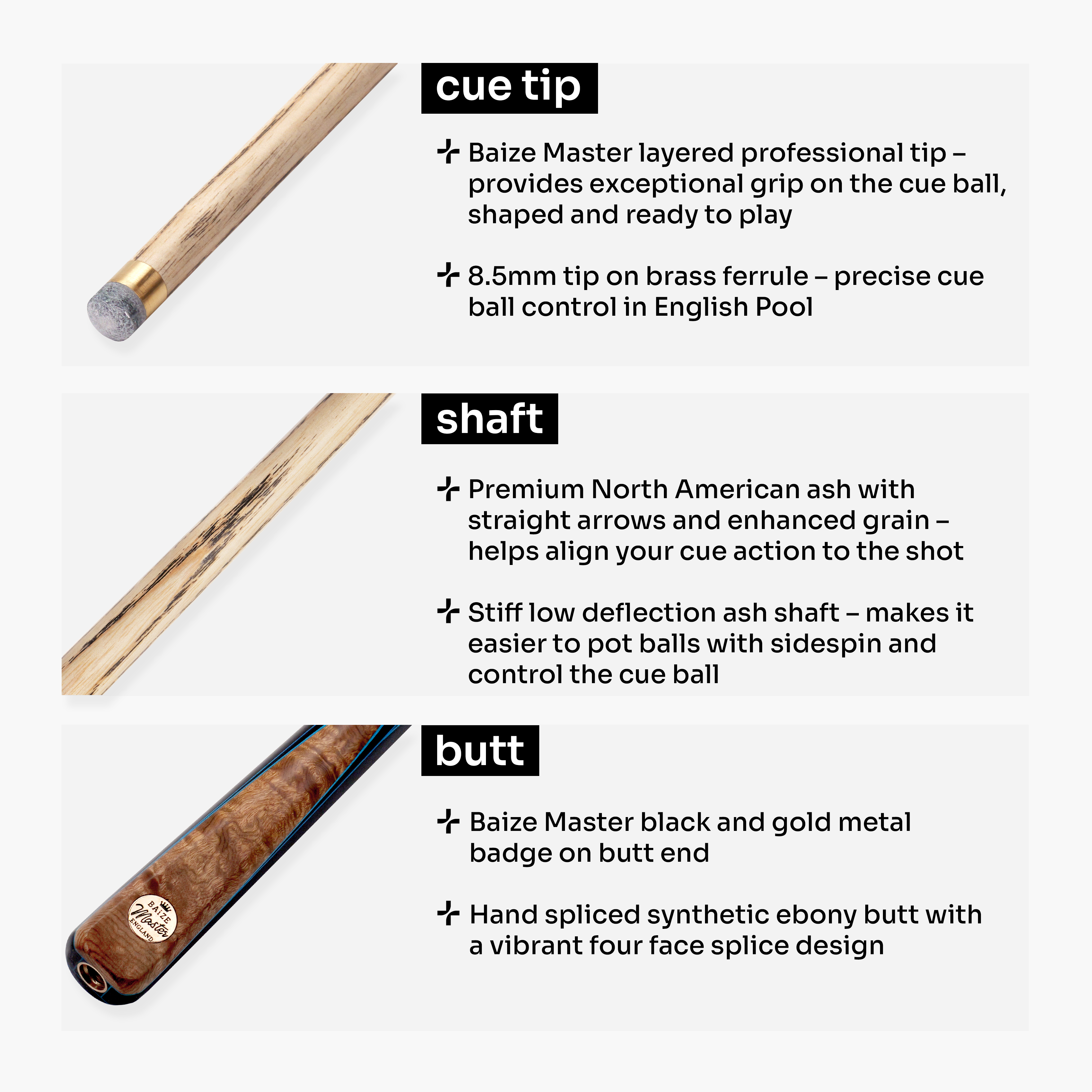 Baize Master Blue Marksman 3/4 pool cue Cue + Case