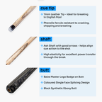 Baize Master Grey Crusher 57-inch pool break cue Cue + Case