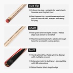 Baize Master Crucible 57-inch 2-piece cue - 9.5mm tip Cue + Case
